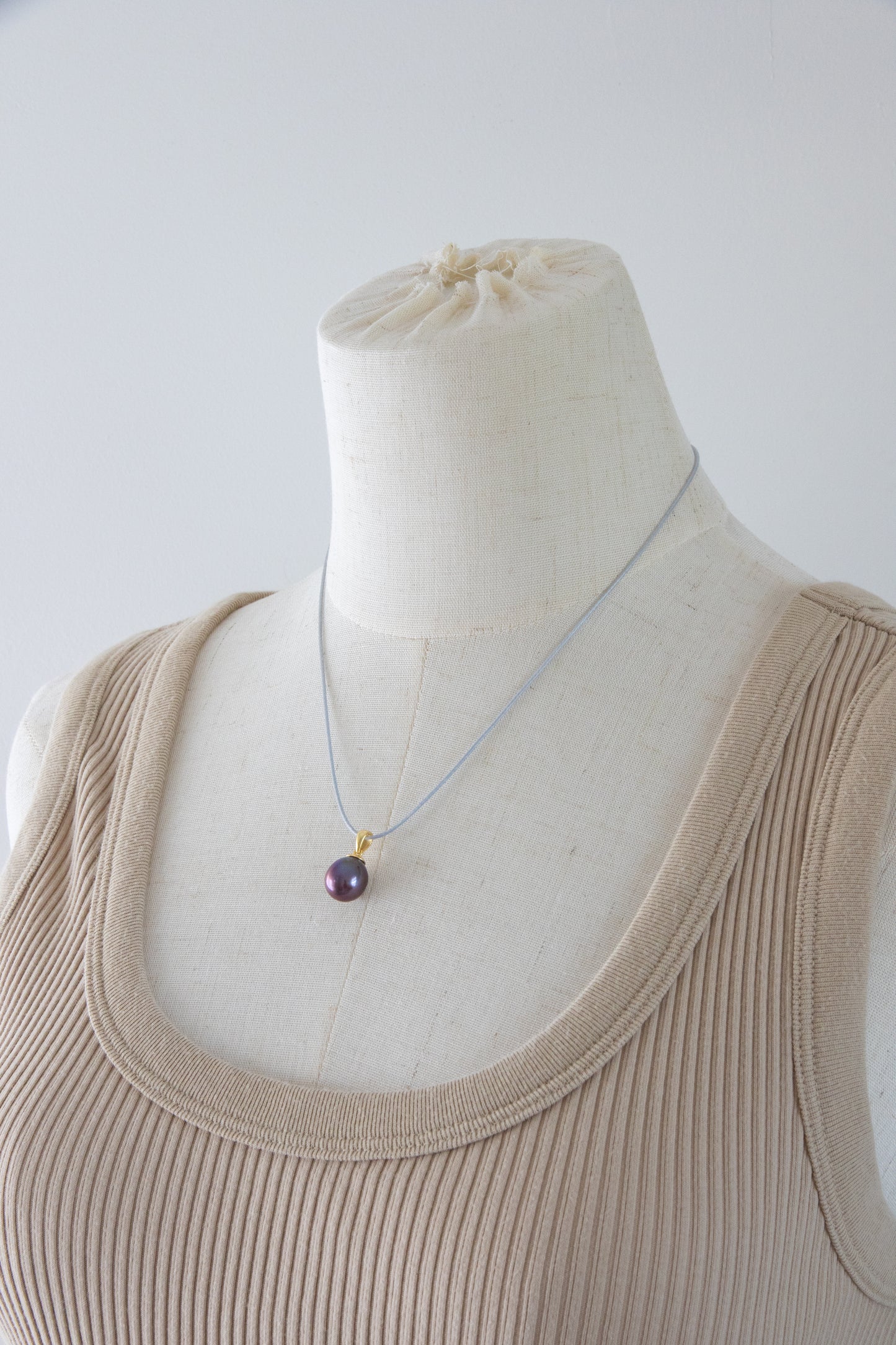 Deep purple drop pearl pendant