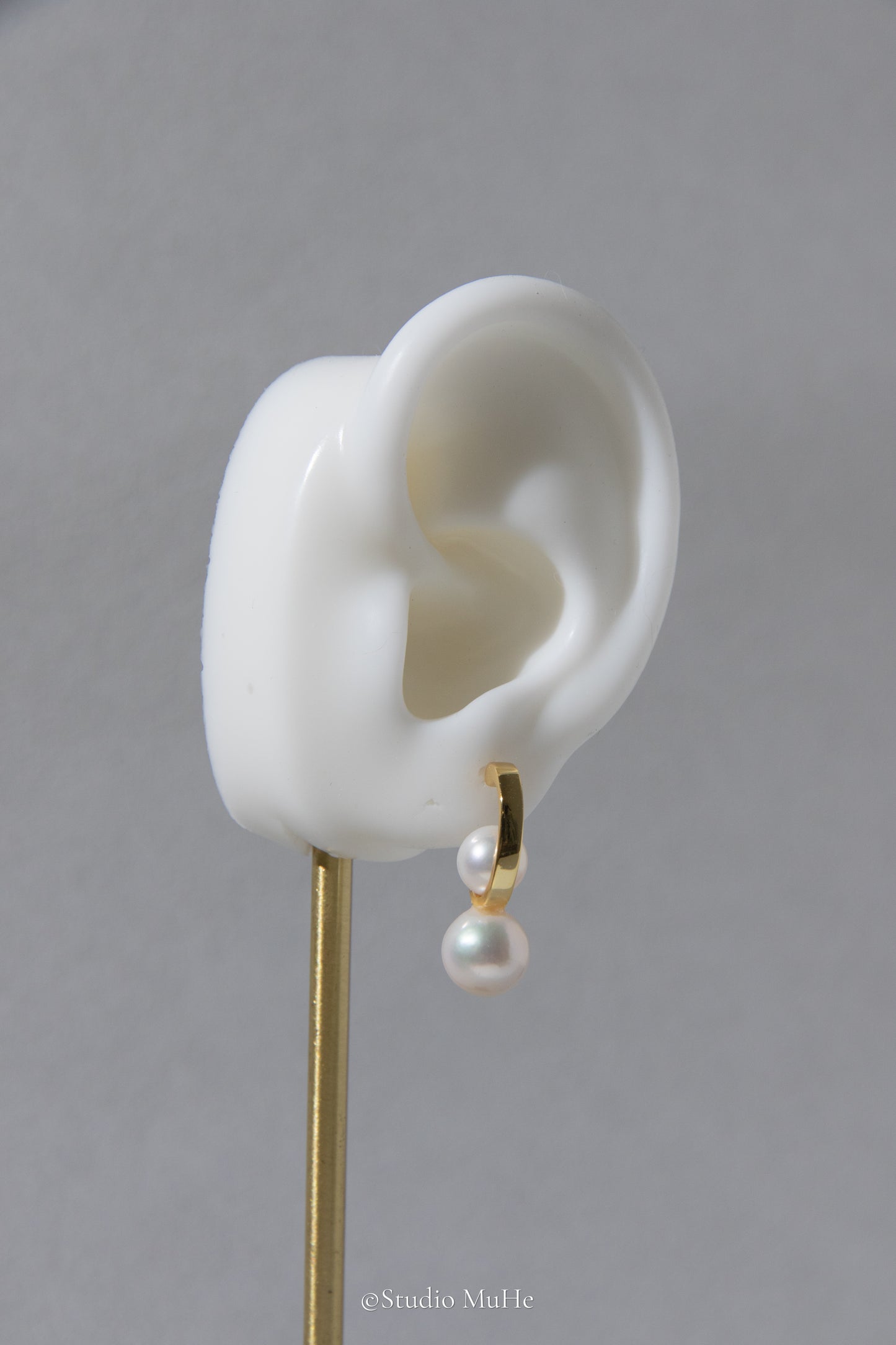 Daily snow-Simple ear studs with pearls