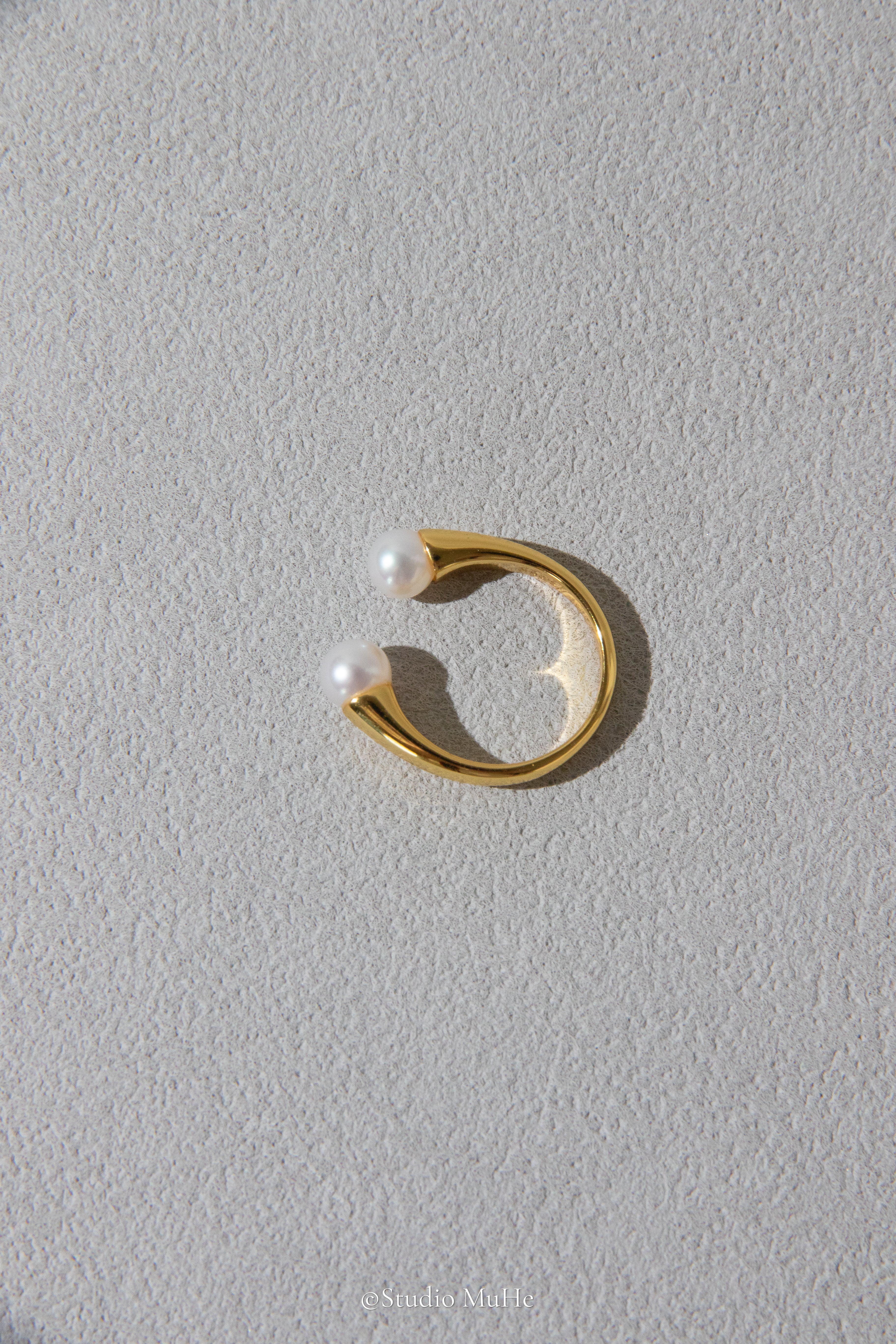 Daily classic double pearl ring