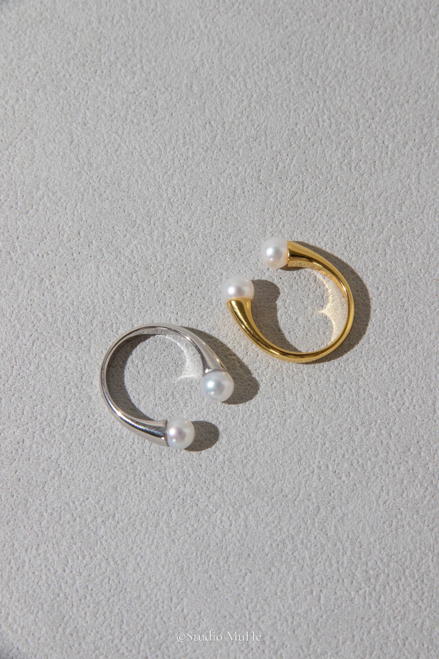 Daily classic double pearl ring