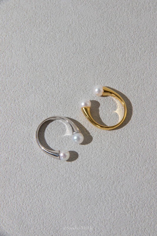 Daily classic double pearl ring