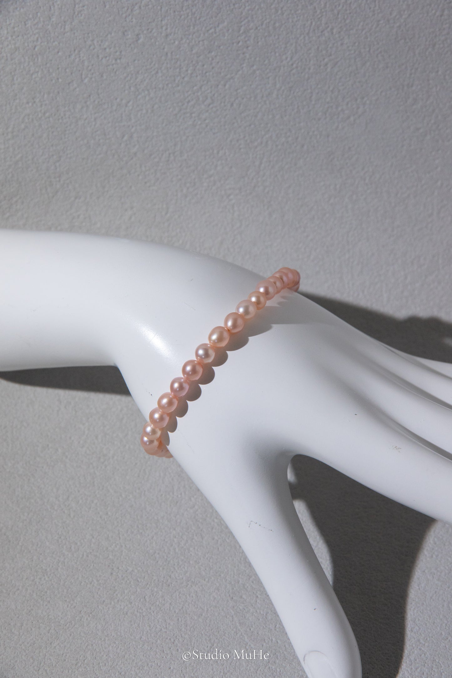 Summer peach-flawless natural peach pink rice pearl bracelet