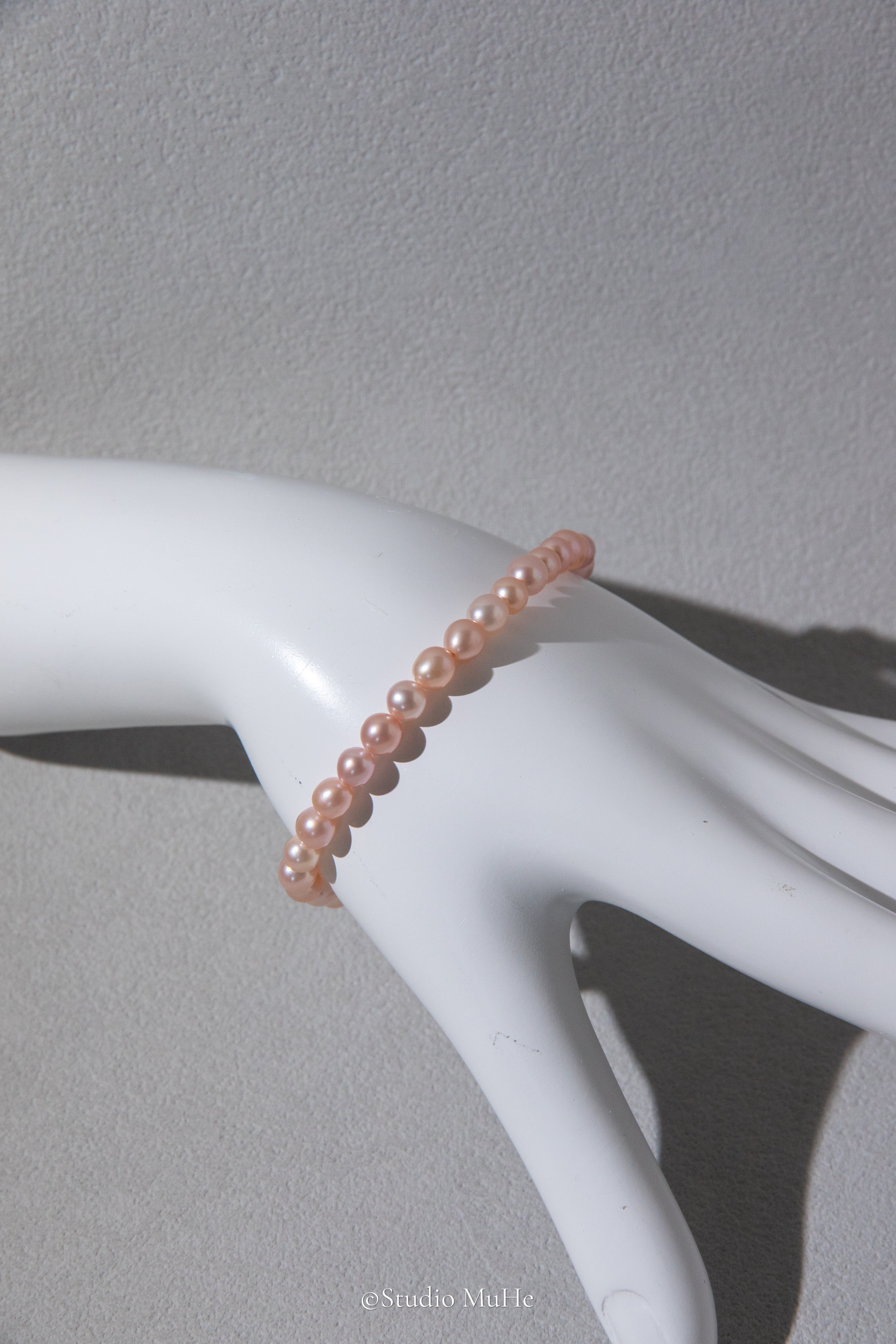 Summer peach-flawless natural peach pink rice pearl bracelet