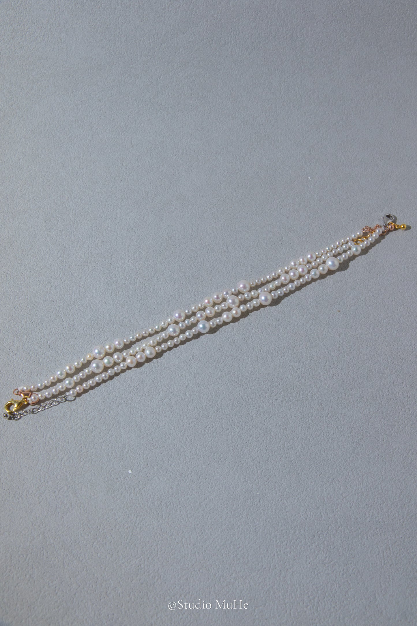 Summer dance - mixed white freshwater pearl bracelet