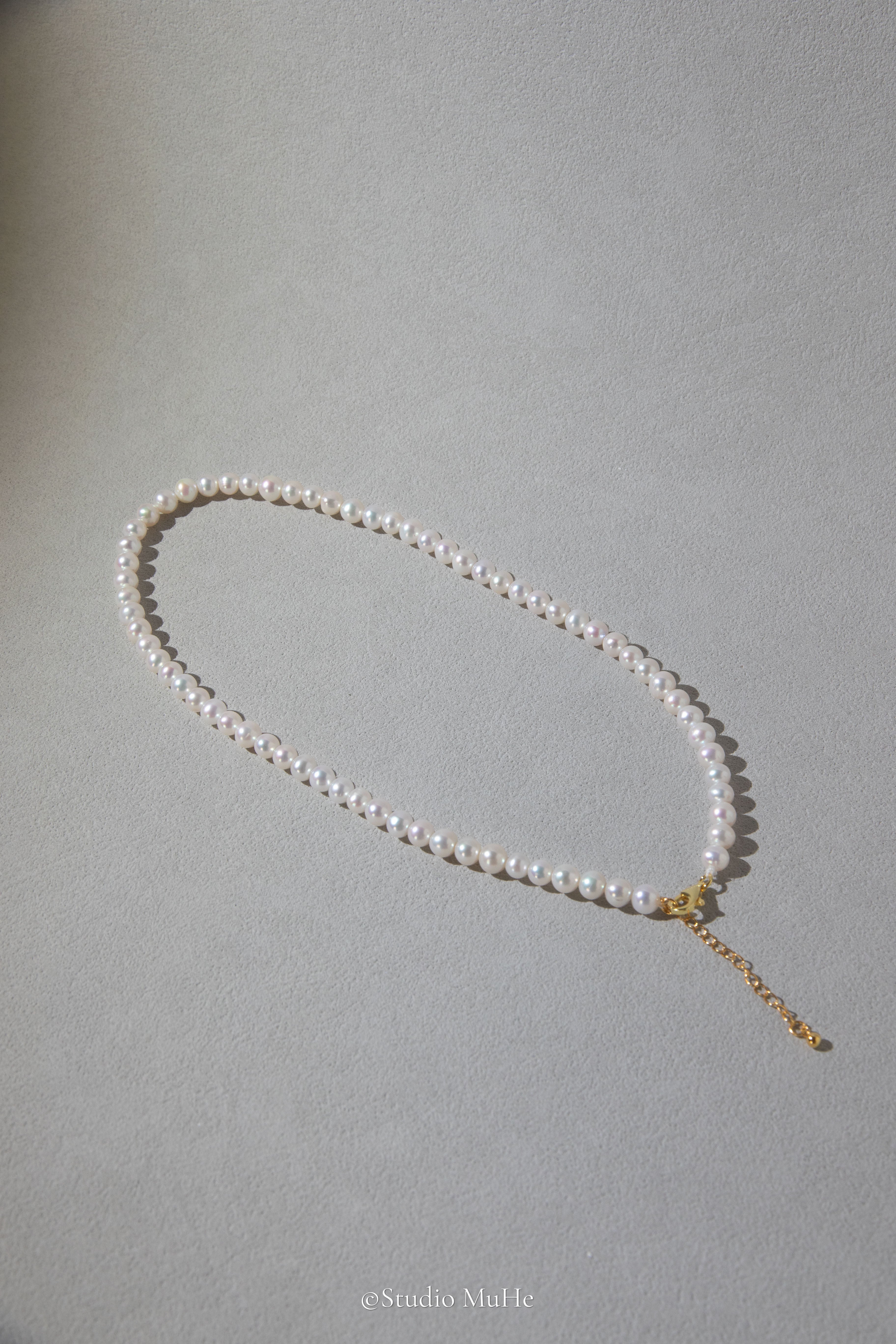 Daily classic-6mm semi round white freshwater pearl necklace