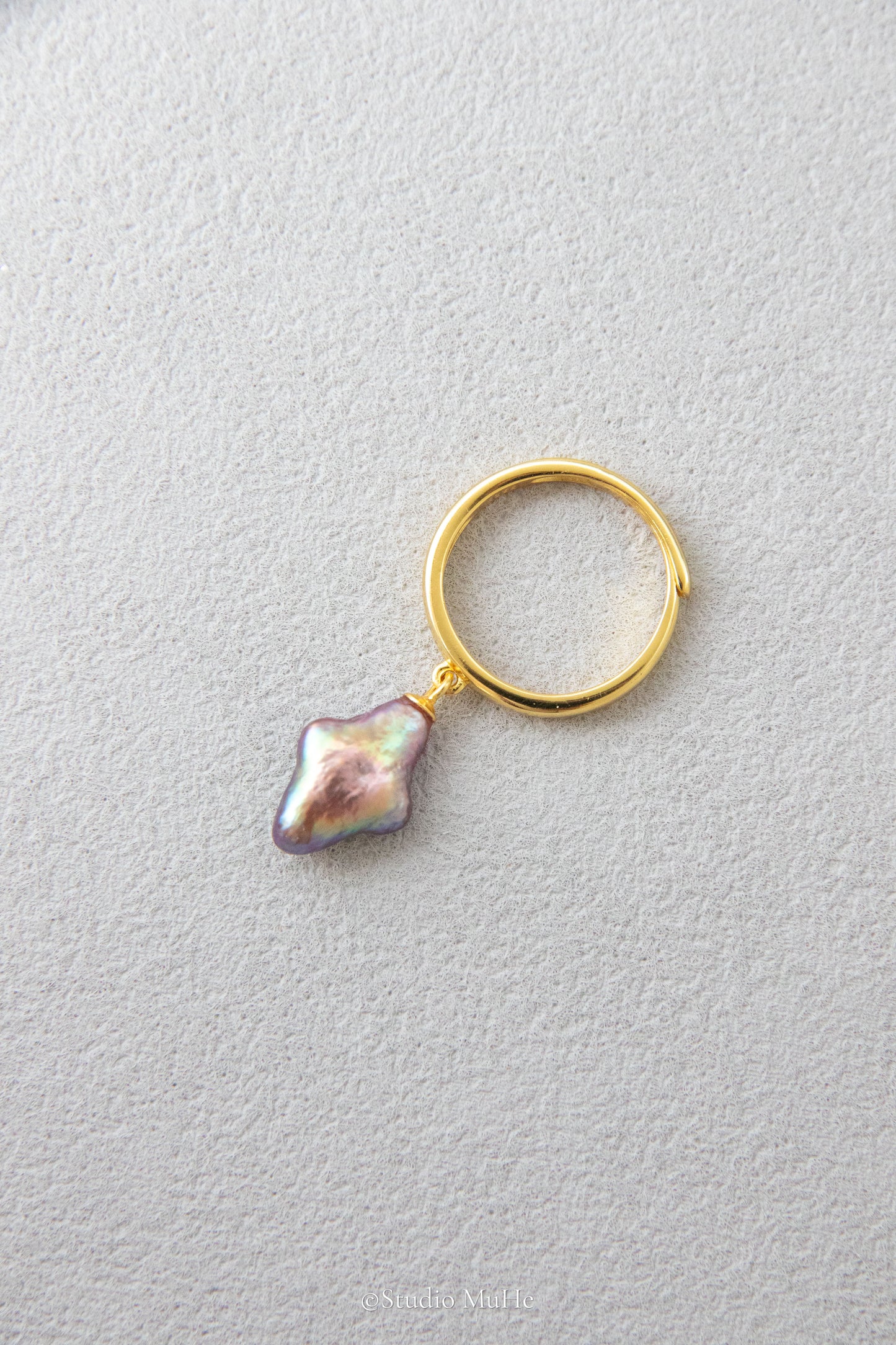Dancing Polar star rings-Excellent level polar star shaped freshwater pearl ring
