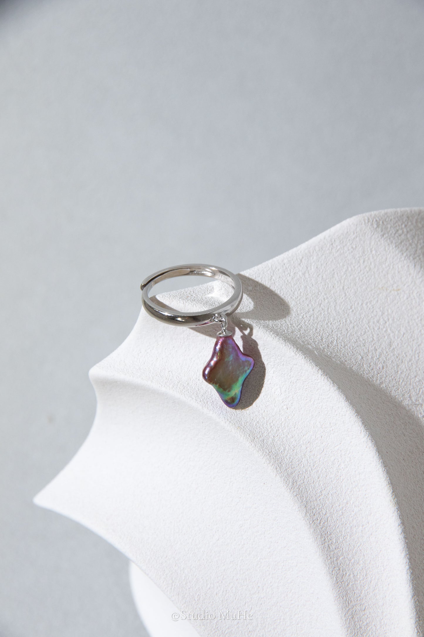 Dancing Polar star rings-Excellent level polar star shaped freshwater pearl ring