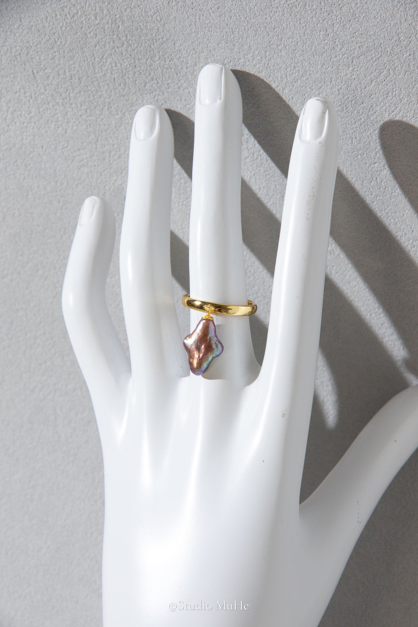 Dancing Polar star rings-Excellent level polar star shaped freshwater pearl ring