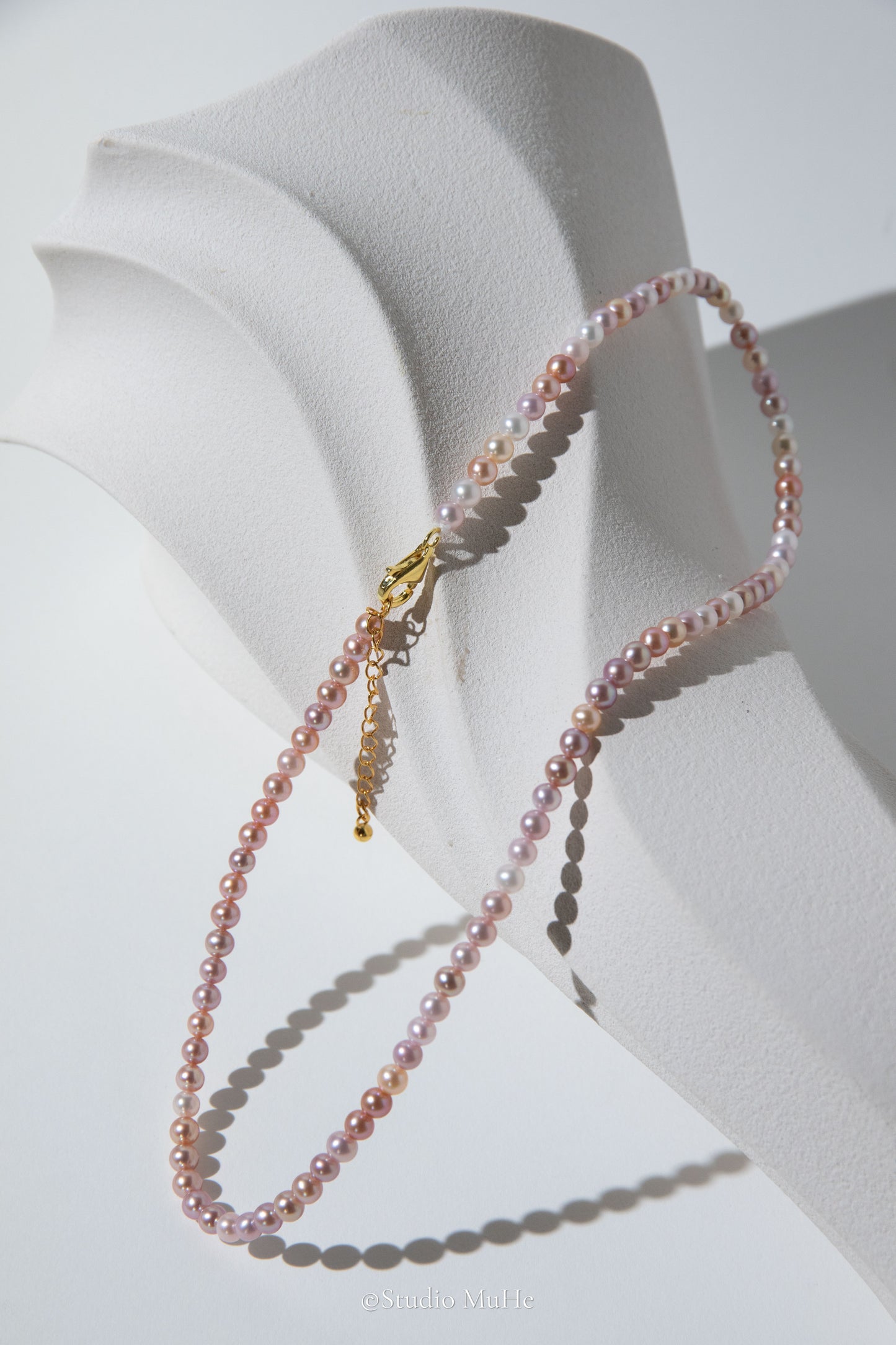Jumping candy-excellent level flawless, small round candy colored freshwater pearls necklace