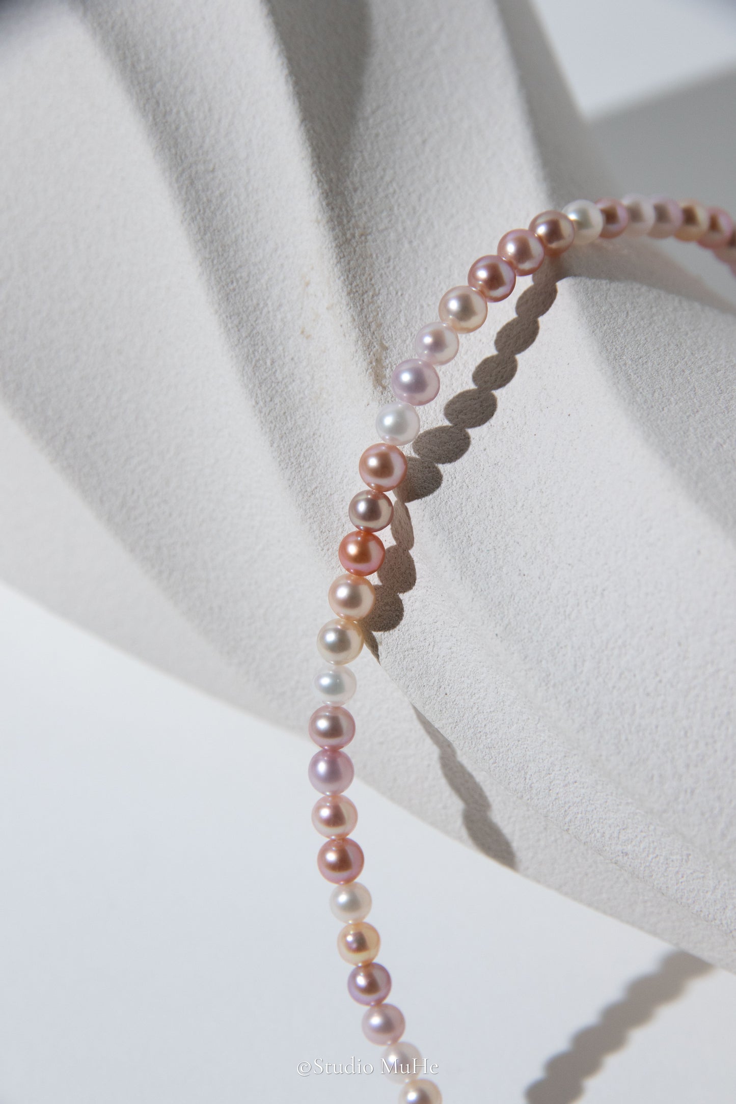 Jumping candy-excellent level flawless, small round candy colored freshwater pearls necklace