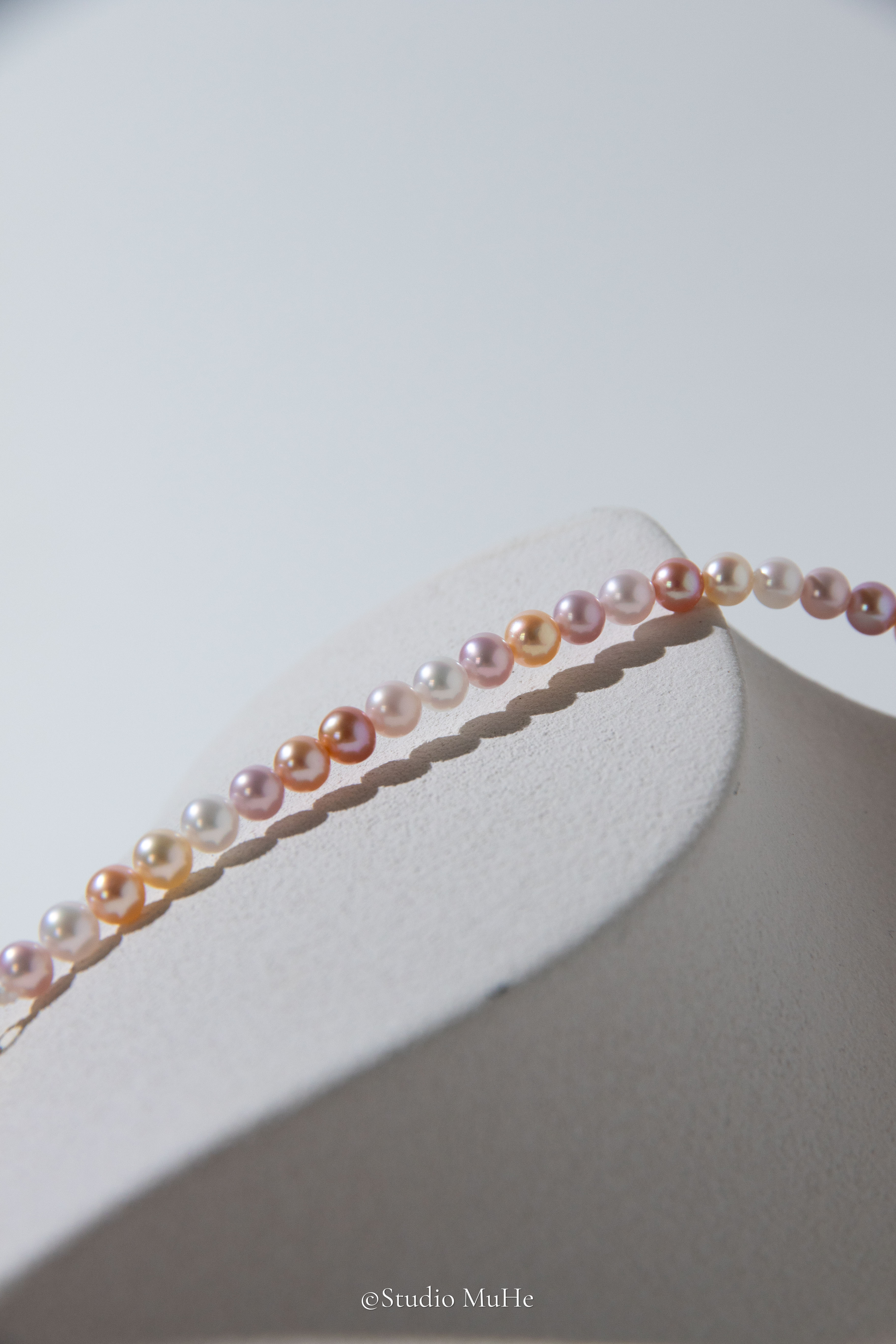 Jumping candy-excellent level flawless, small round candy colored freshwater pearls necklace