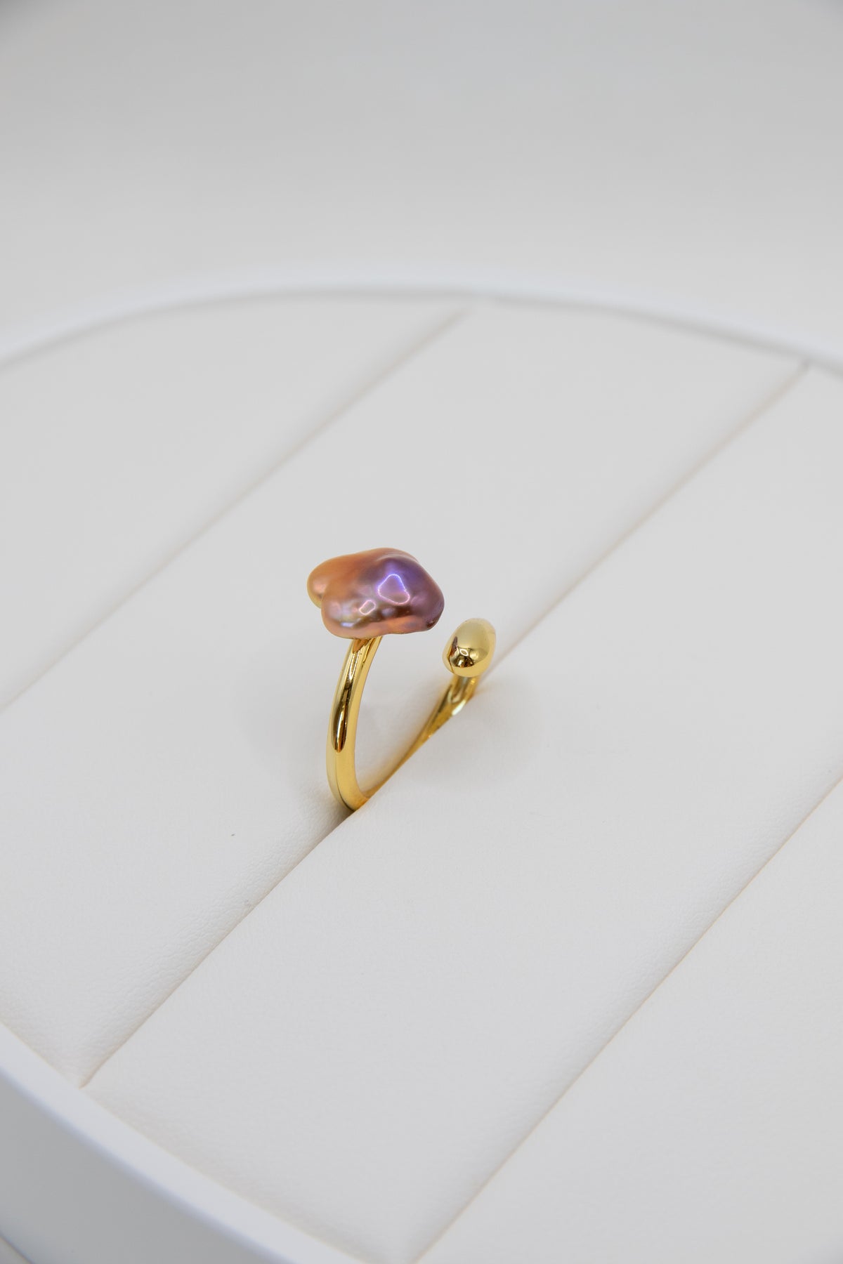 Grape Chocolate Clover Pearl Ring