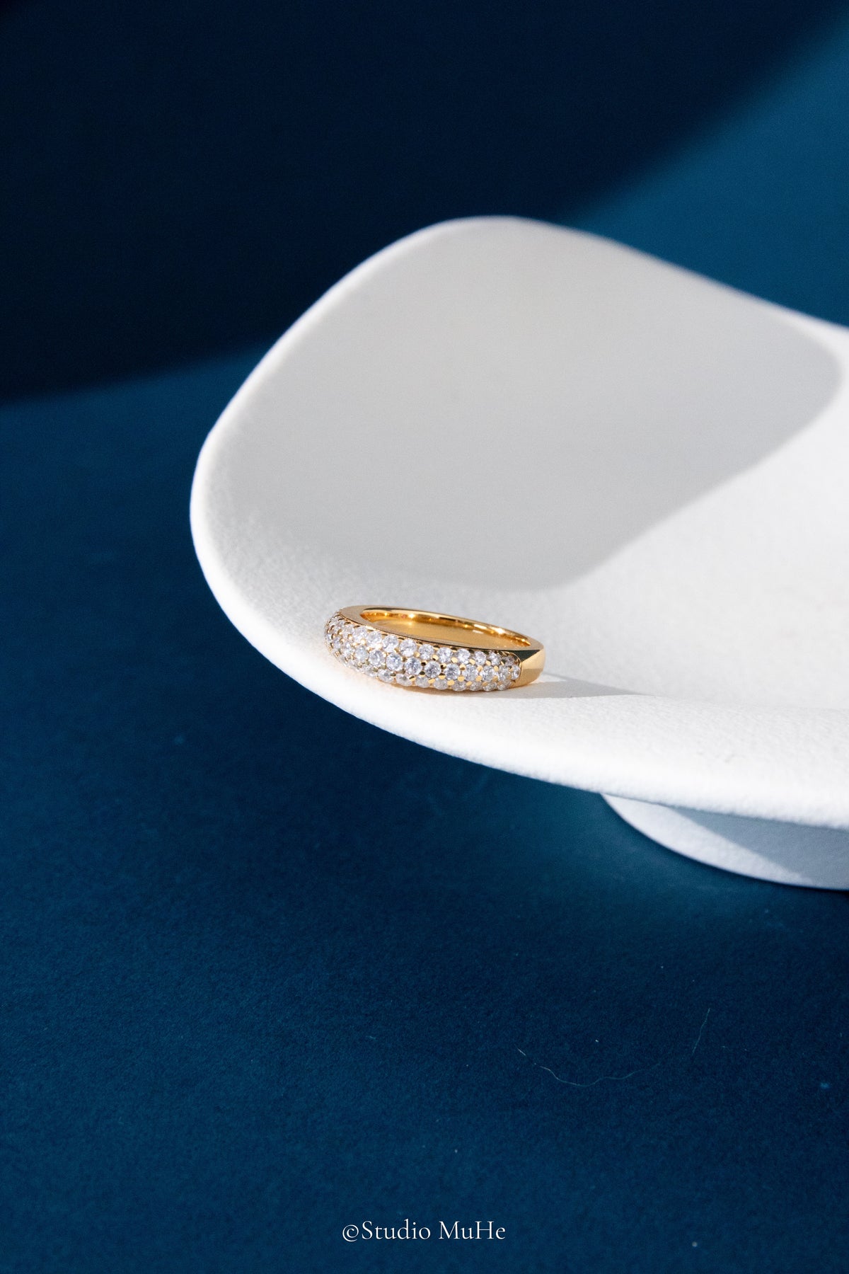 Bath Bubbles ring set-Gold plated solid sterling silver ring set