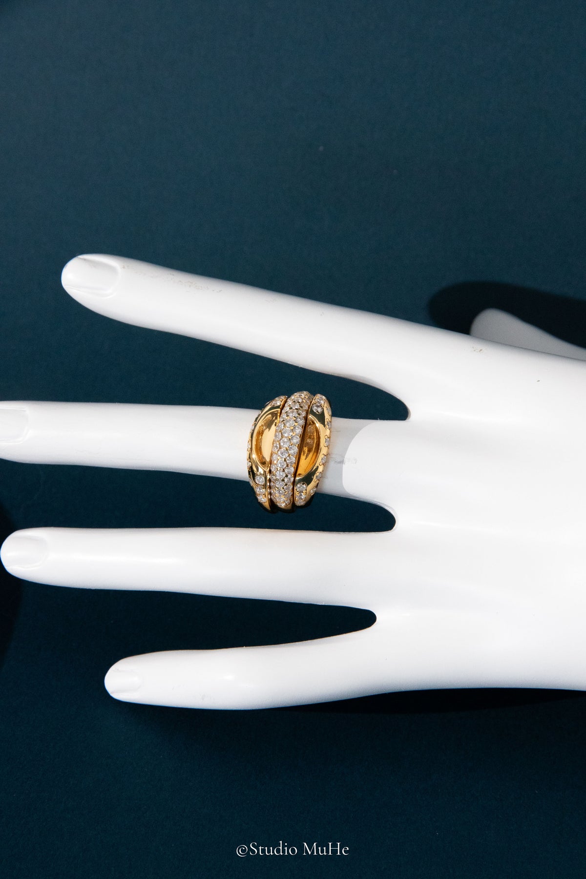 Bath Bubbles ring set-Gold plated solid sterling silver ring set