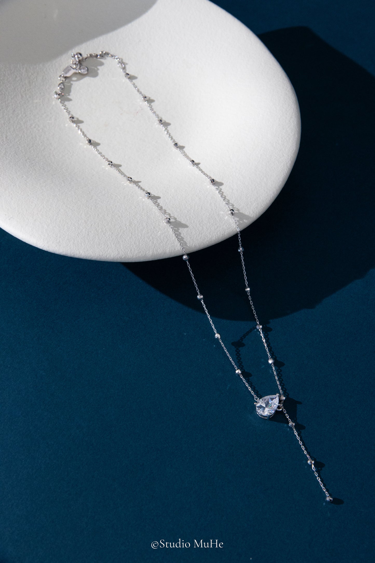 Sparkling silver necklace-Drop