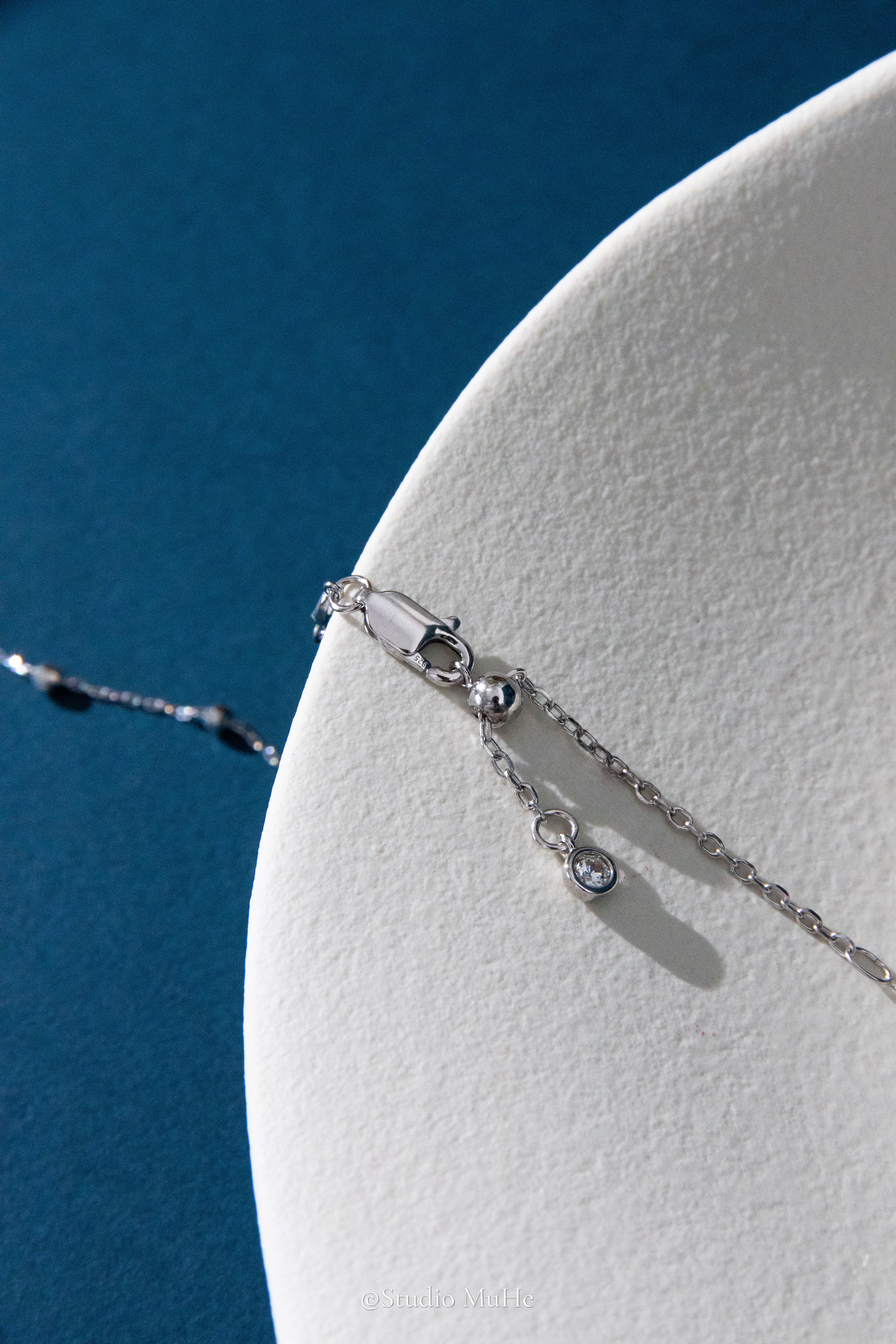Sparkling silver necklace-Drop