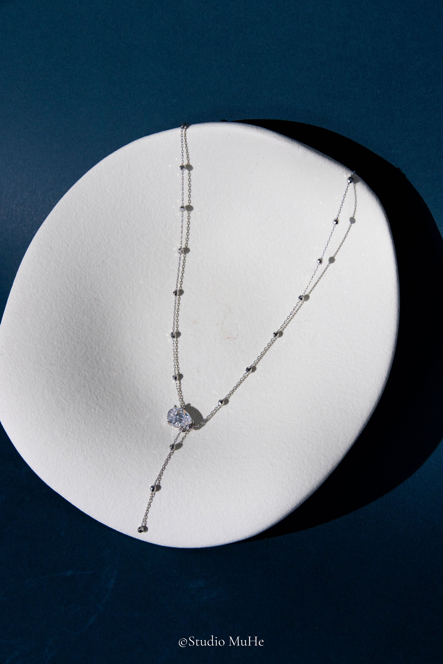 Sparkling silver necklace-Drop