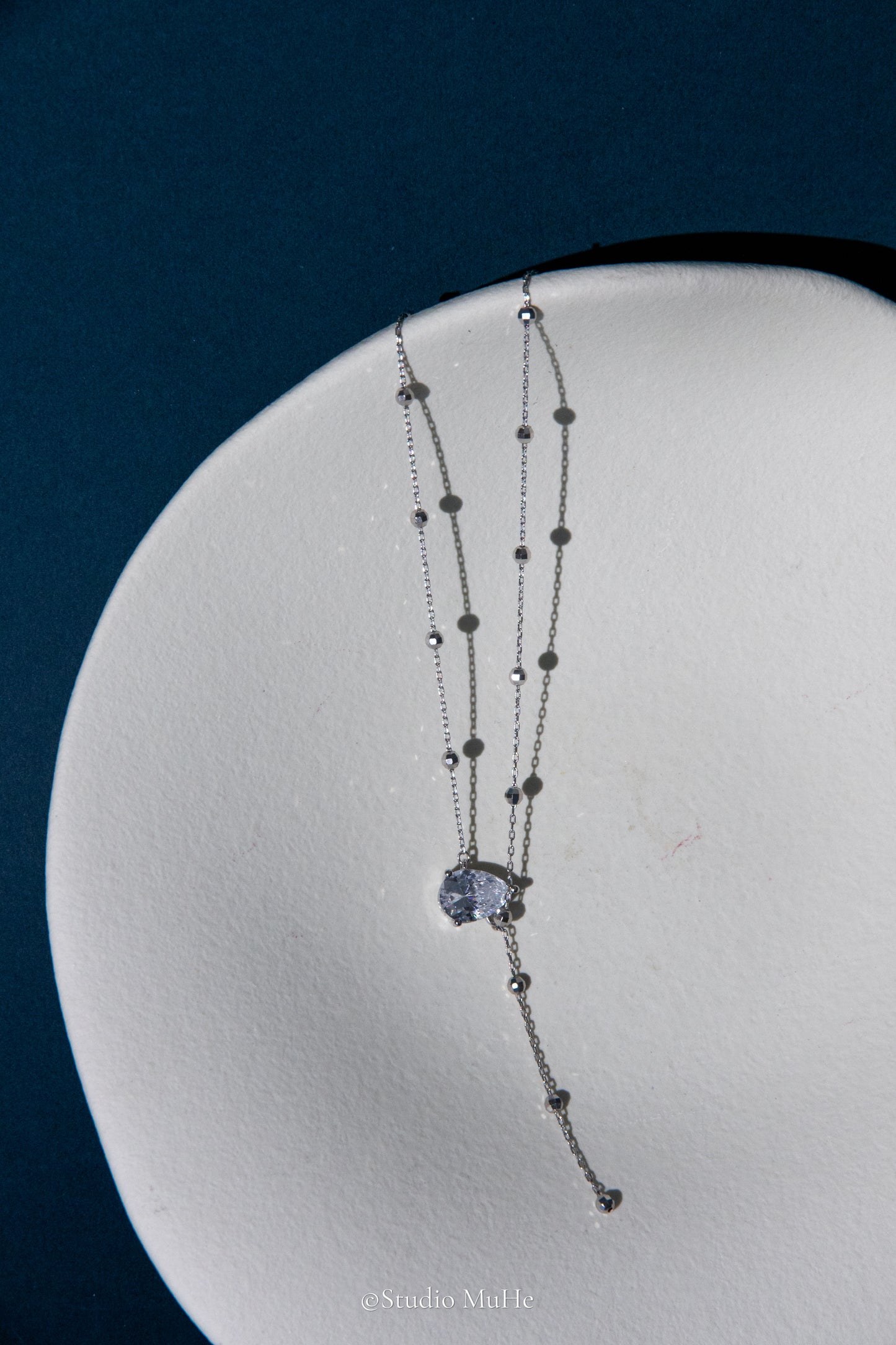 Sparkling silver necklace-Drop