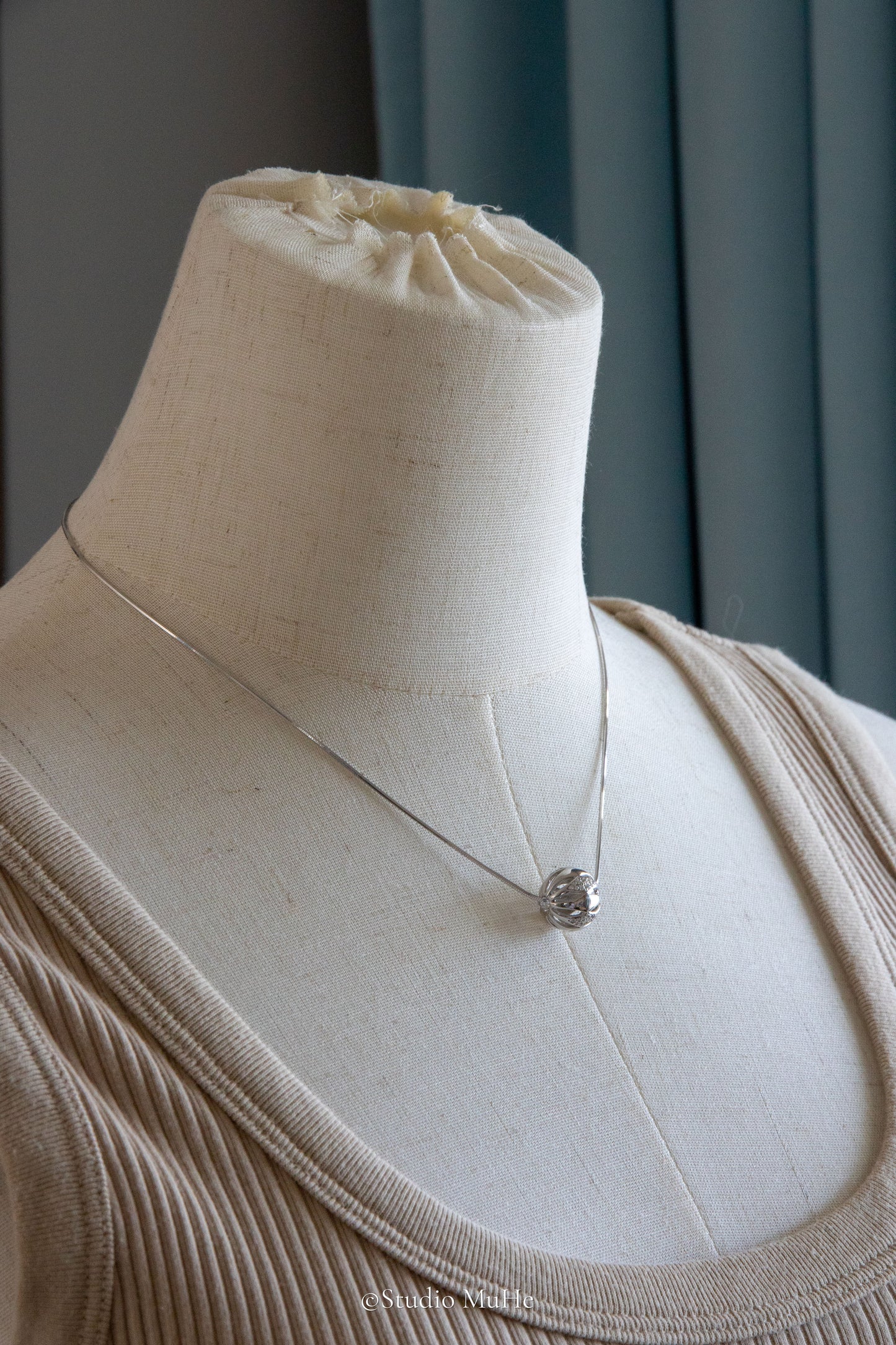 fine silver wonderland sparkling ball necklace