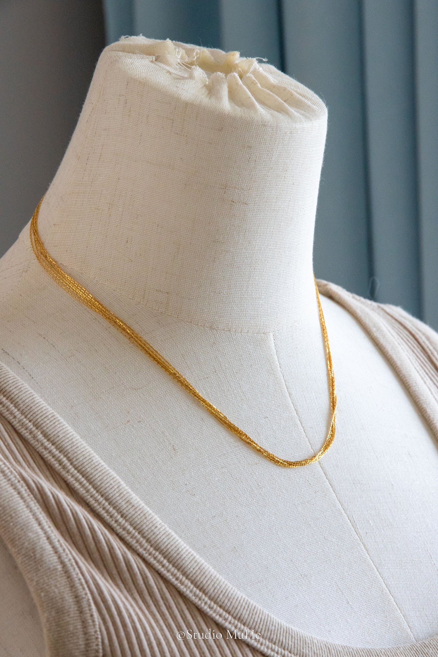 River necklaces-6 string delicate solid sterling silver necklaces