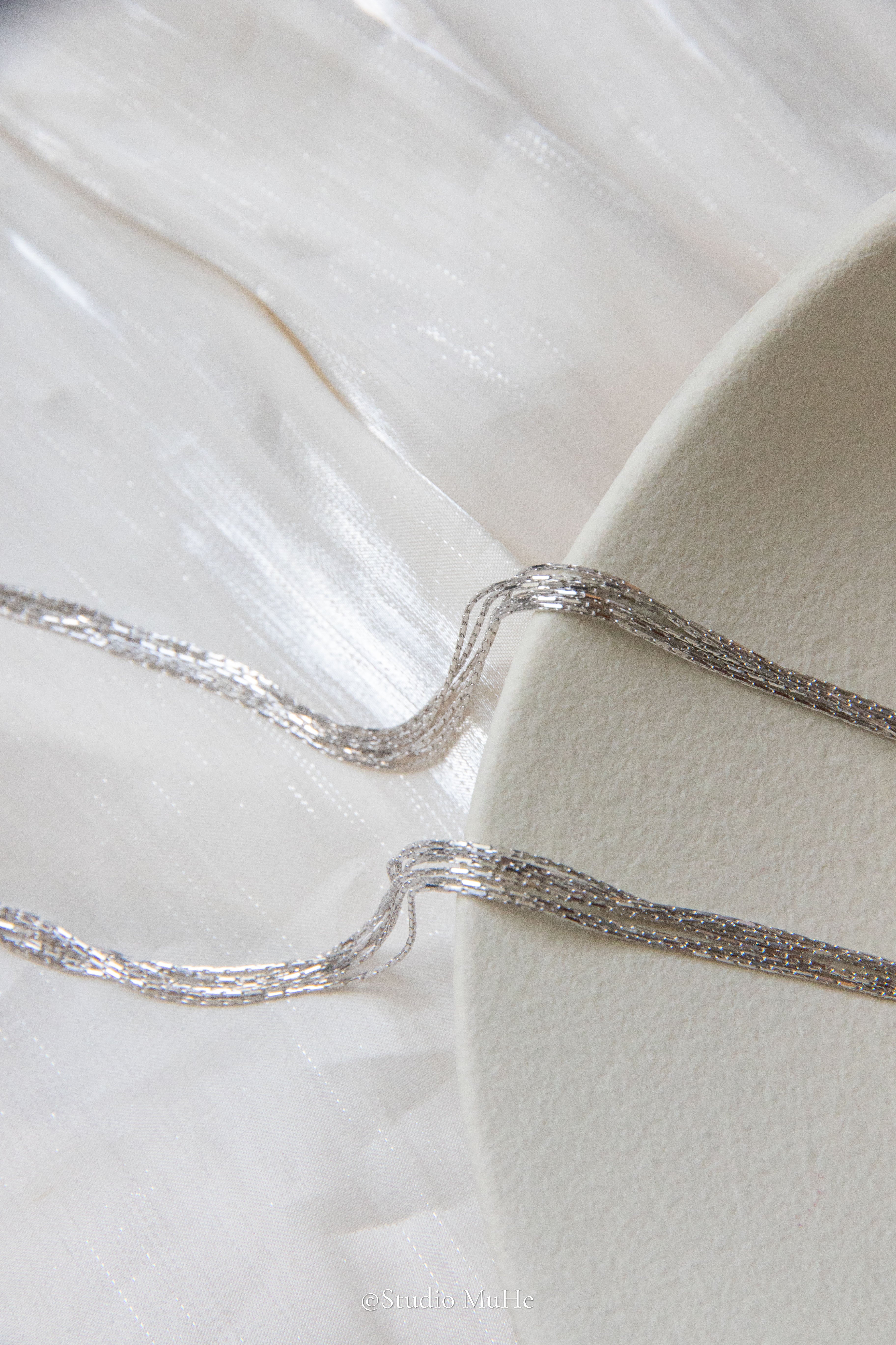 River necklaces-6 string delicate solid sterling silver necklaces
