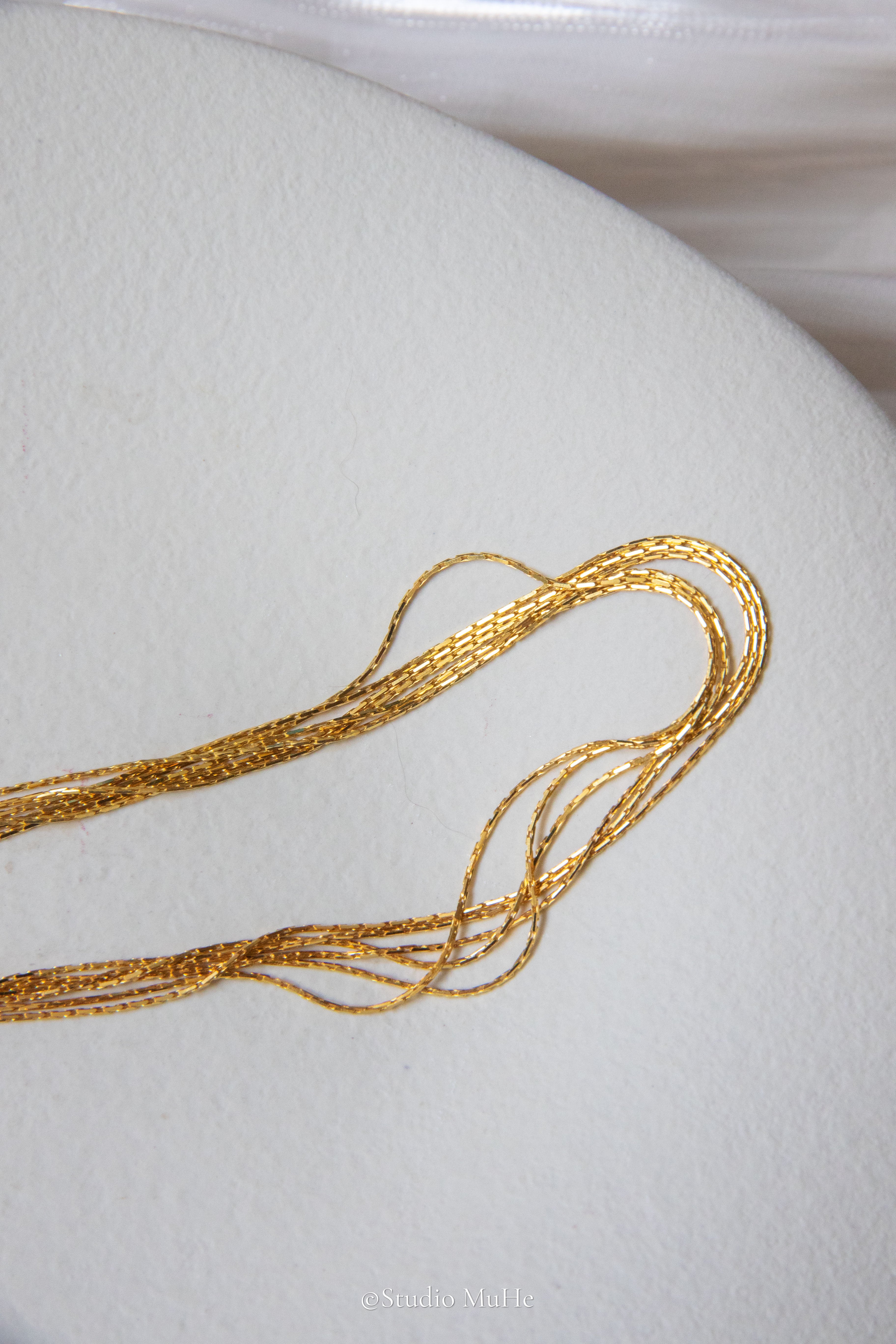 River necklaces-6 string delicate solid sterling silver necklaces