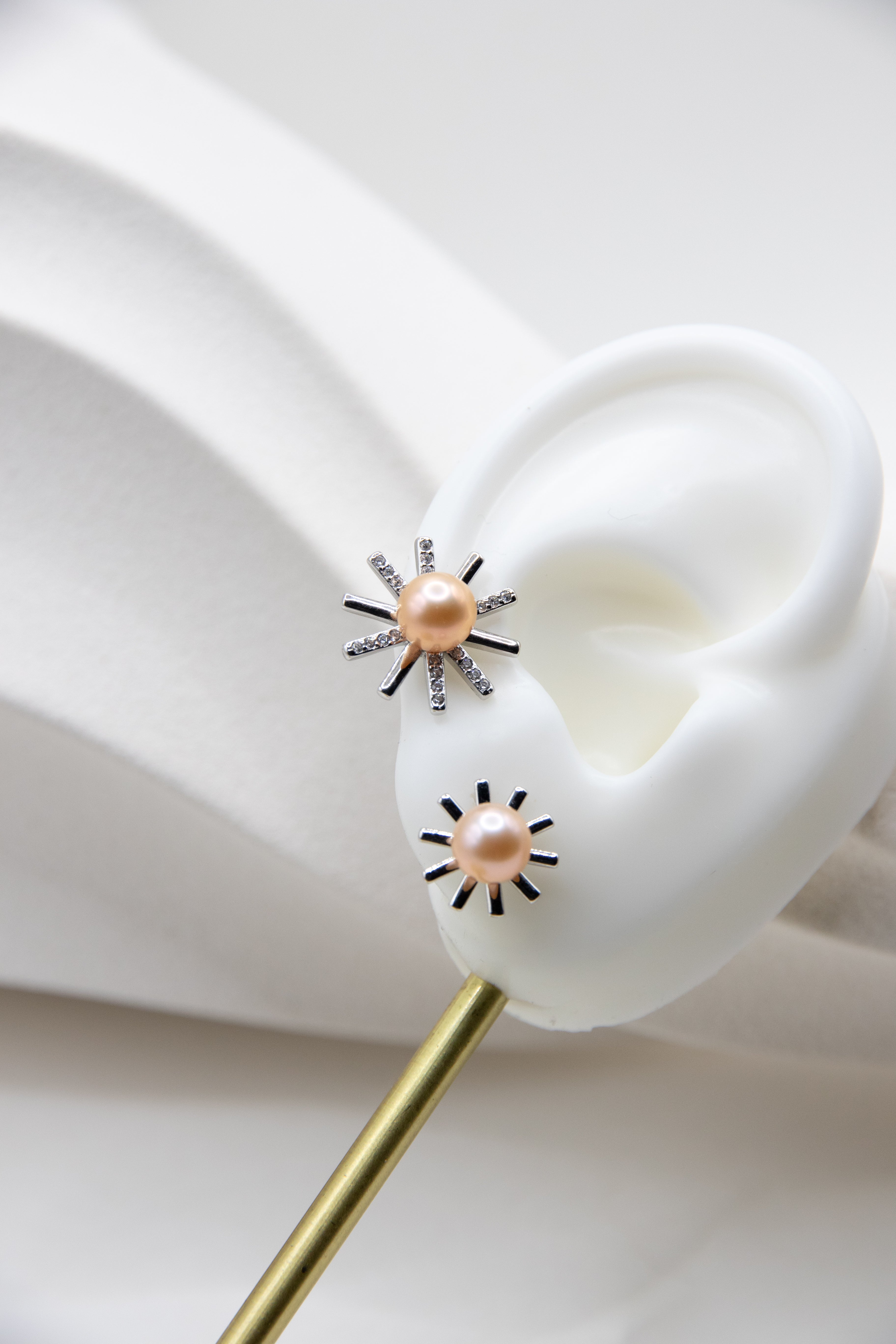 Silver Sunflower Studs