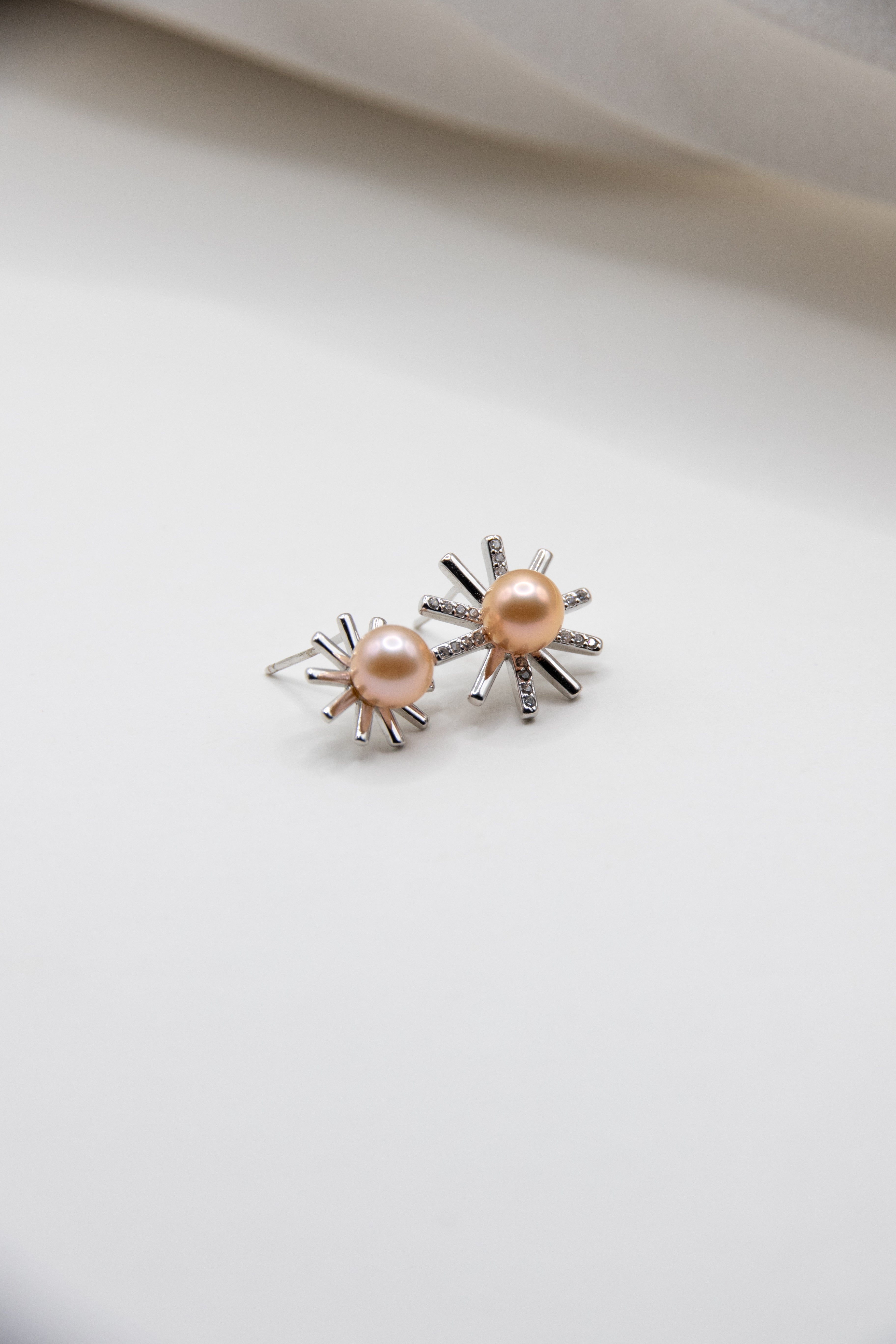 Silver Sunflower Studs