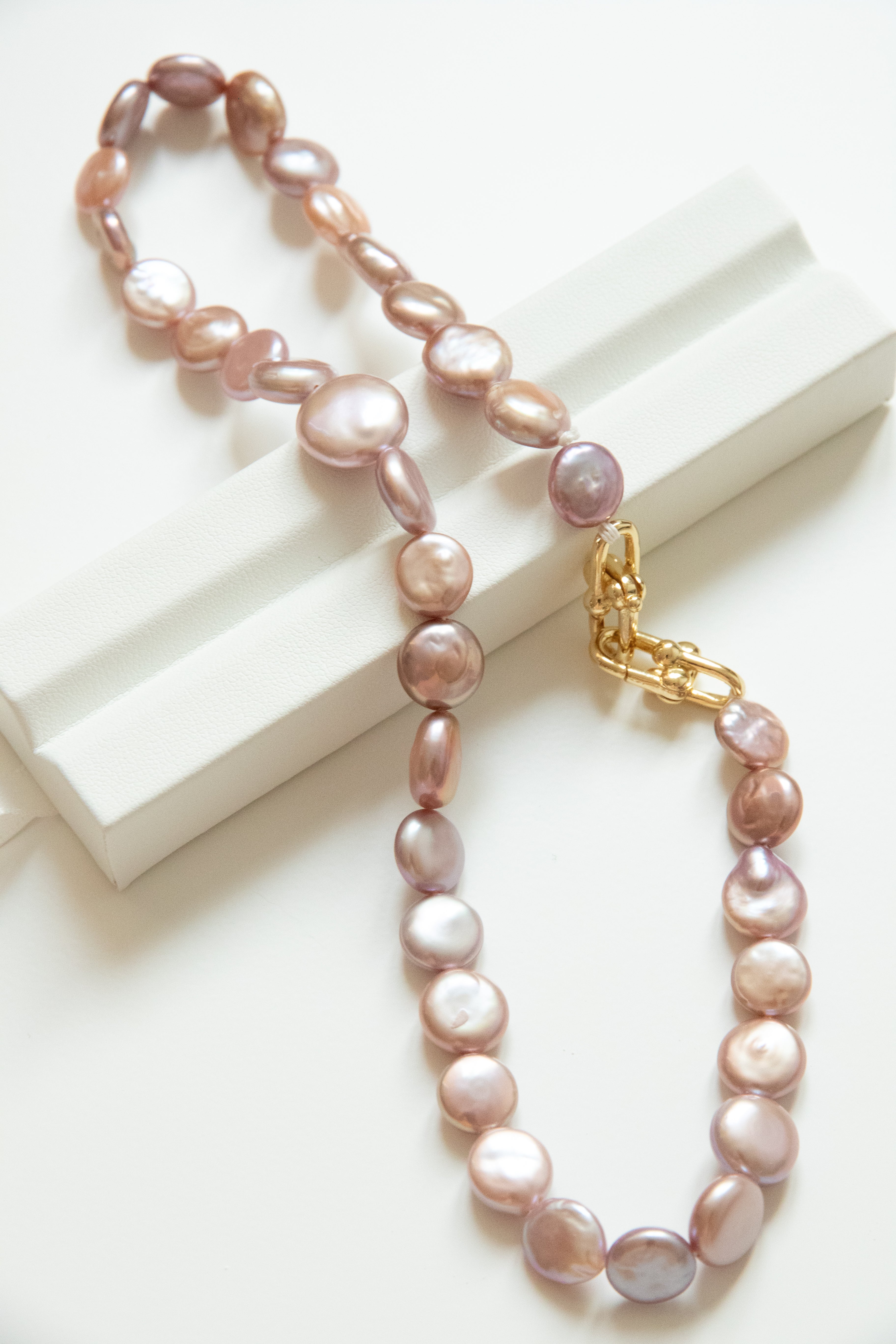 Chocolate Button Pearl Necklace-Entry level