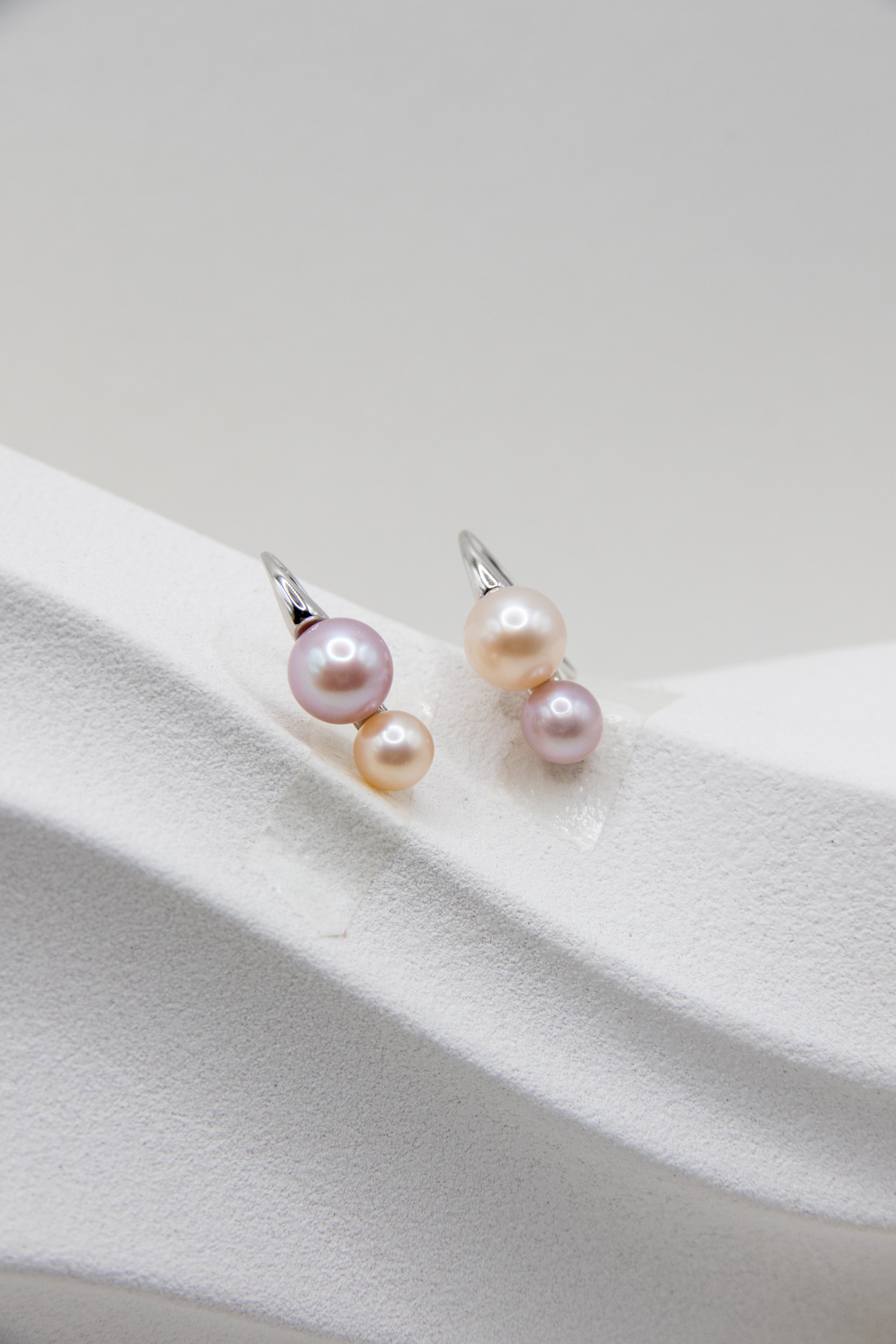 New High Heel Double Pearl Earrings