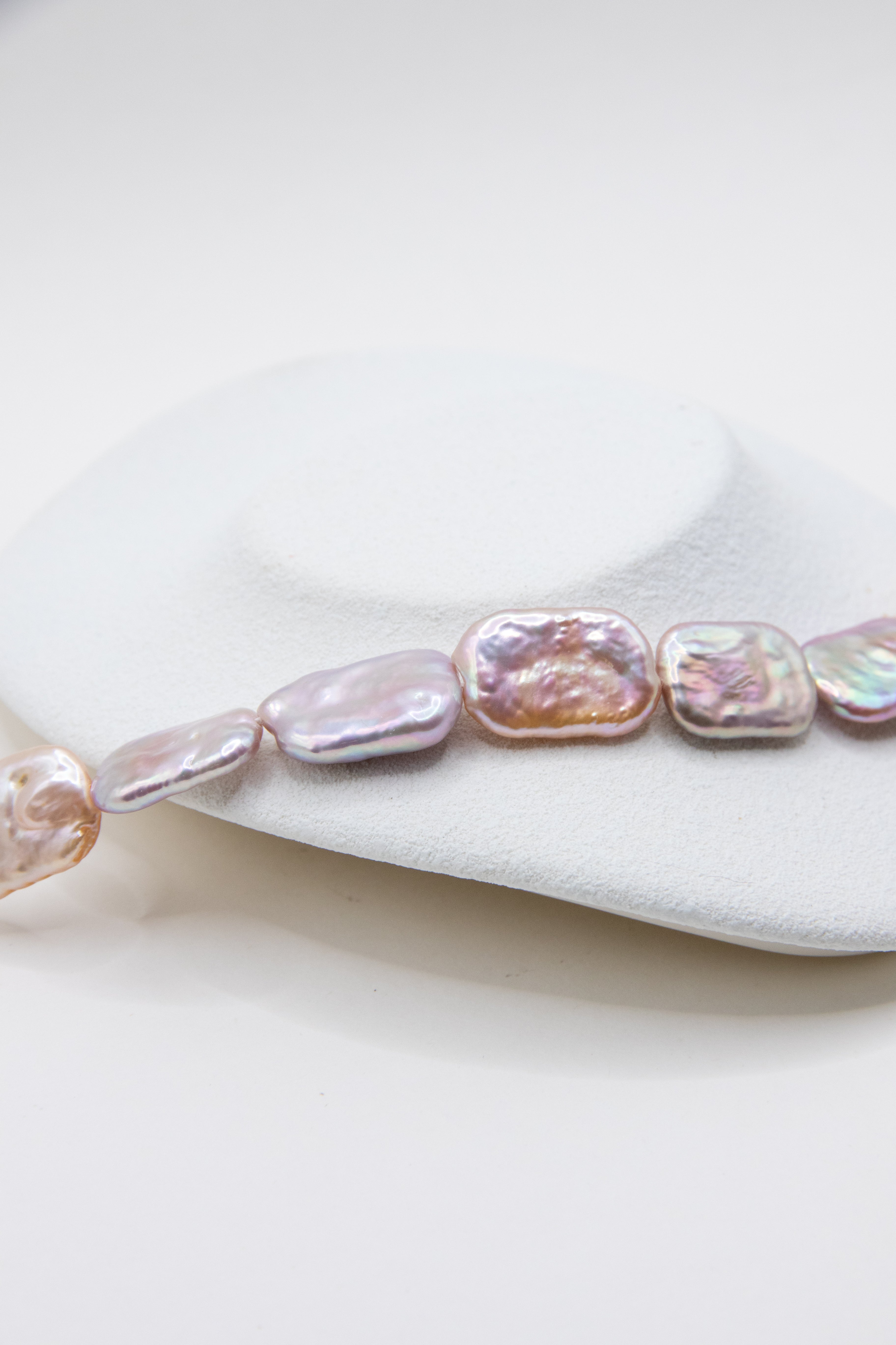 Silver-Purple Rectangular Pearl Bracelet