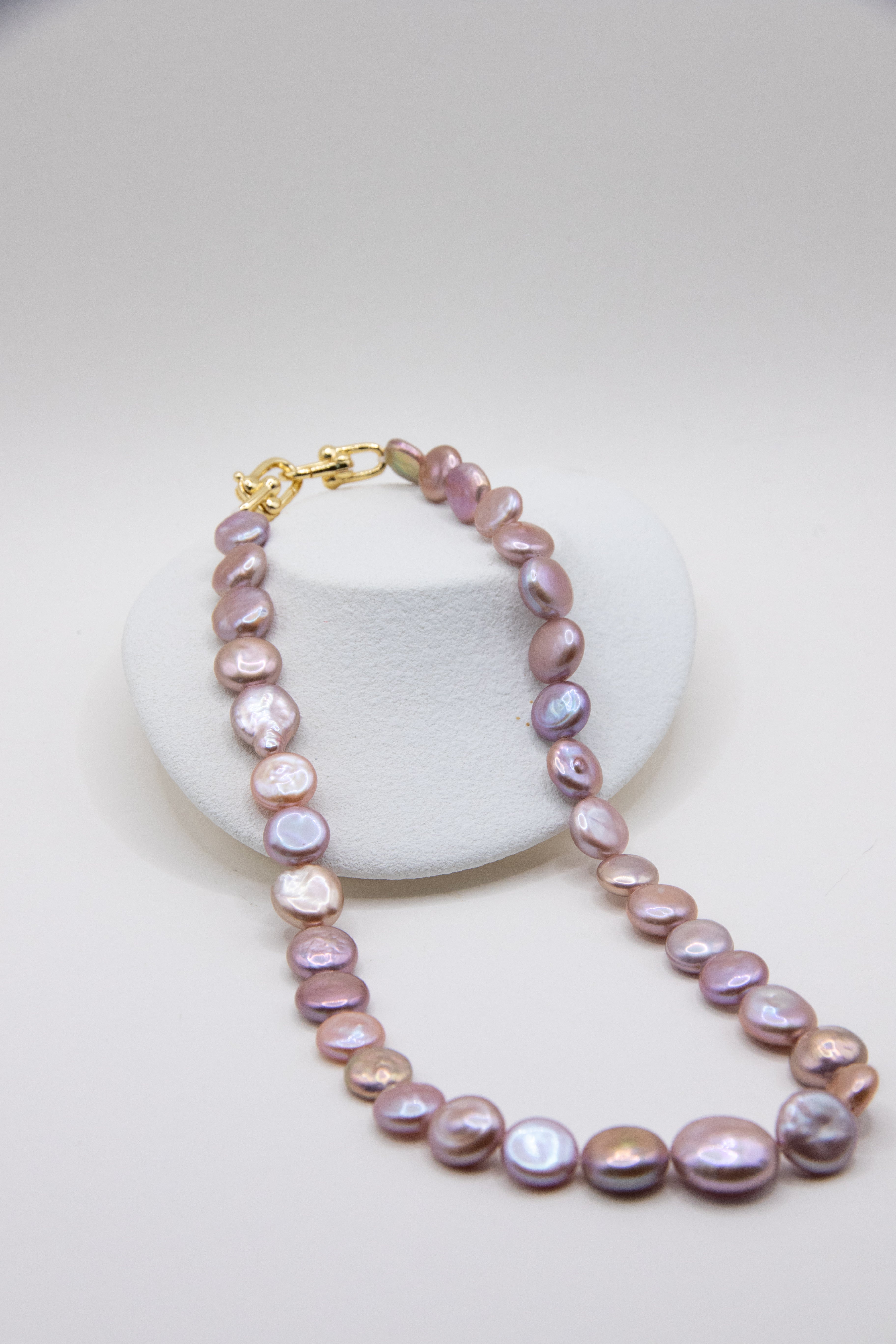 Chocolate Button Pearl Necklace-Entry level