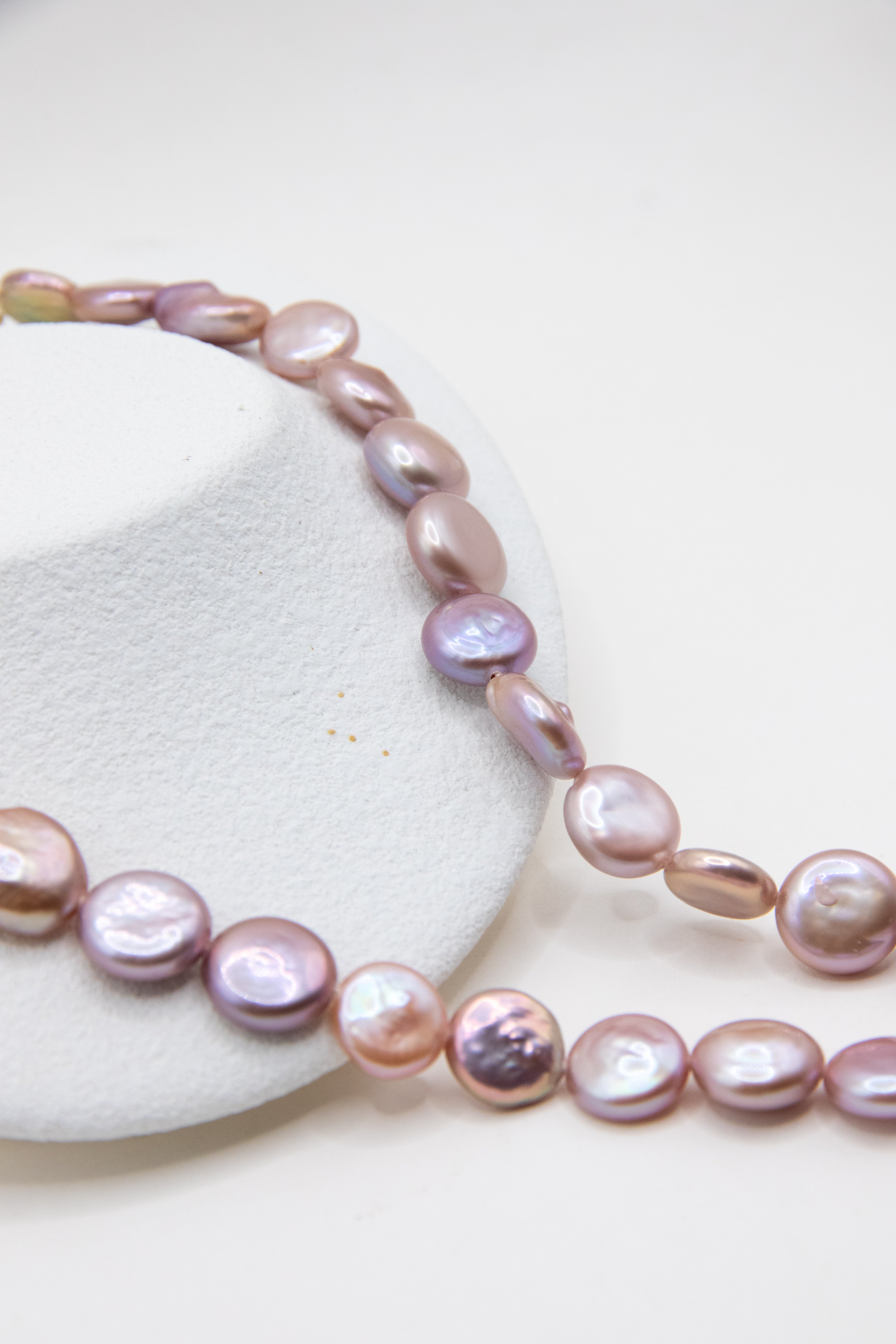 Chocolate Button Pearl Necklace-Entry level