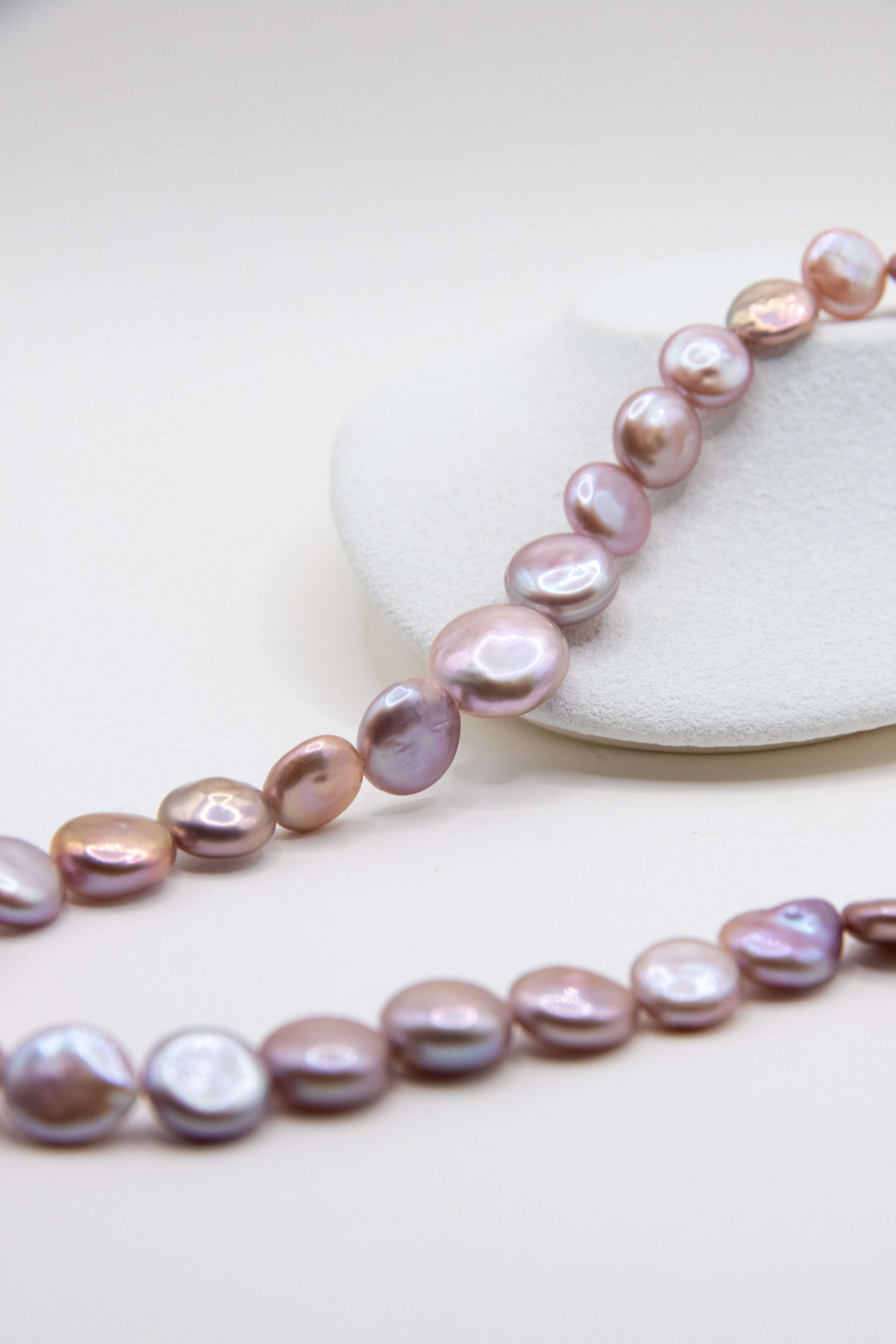 Chocolate Button Pearl Necklace-Entry level