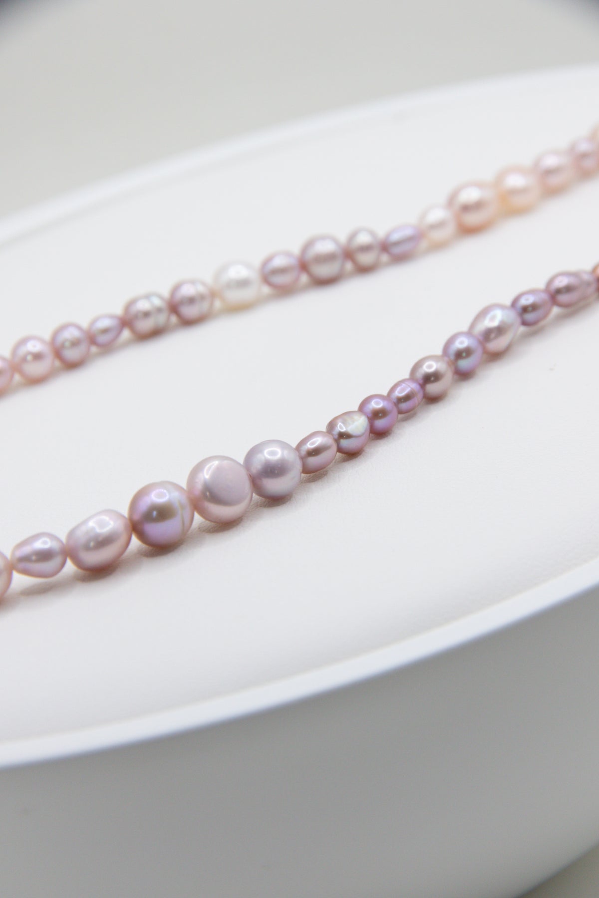 Lavender rice pearl necklace