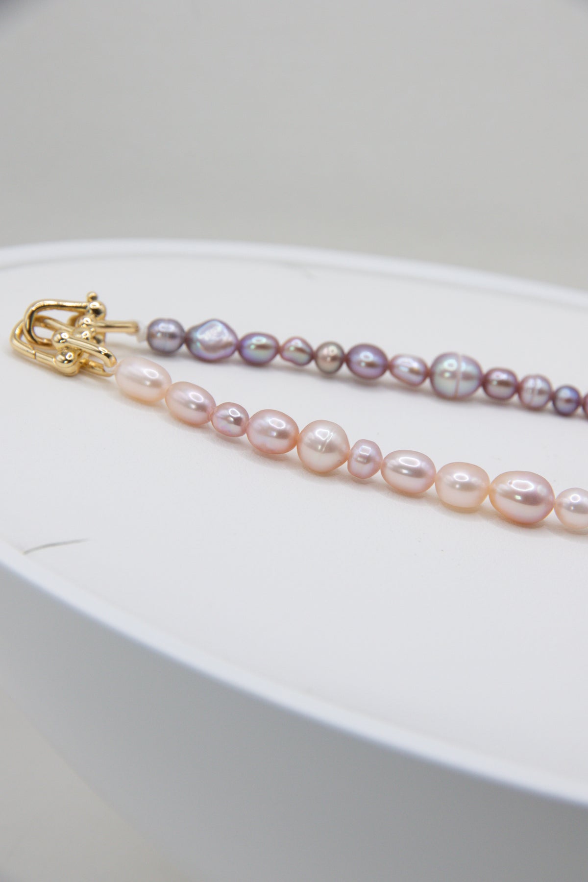 Lavender rice pearl necklace