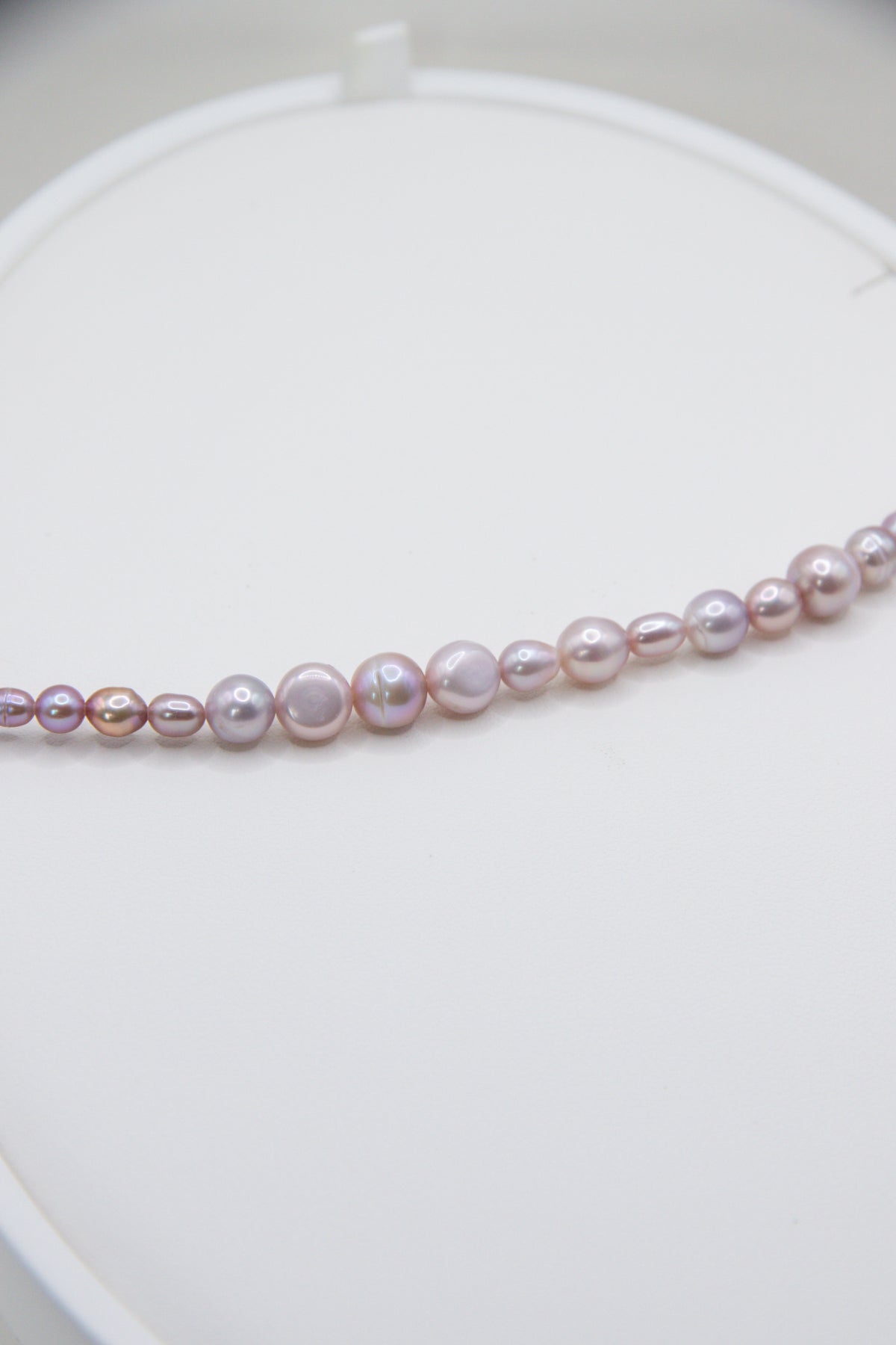 Lavender rice pearl necklace