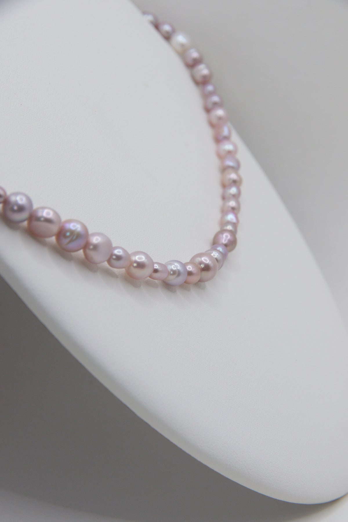 Lavender rice pearl necklace