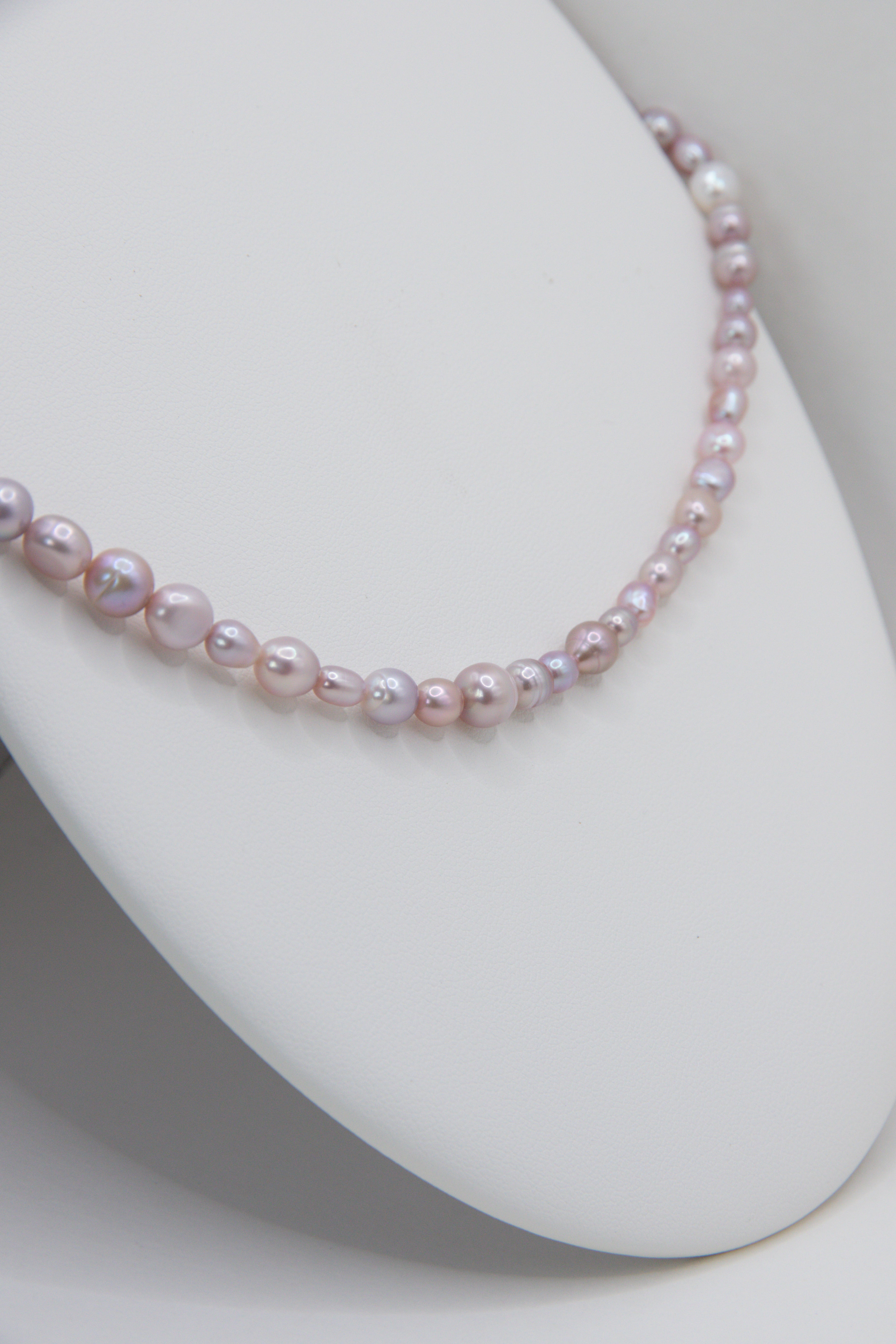 Lavender rice pearl necklace