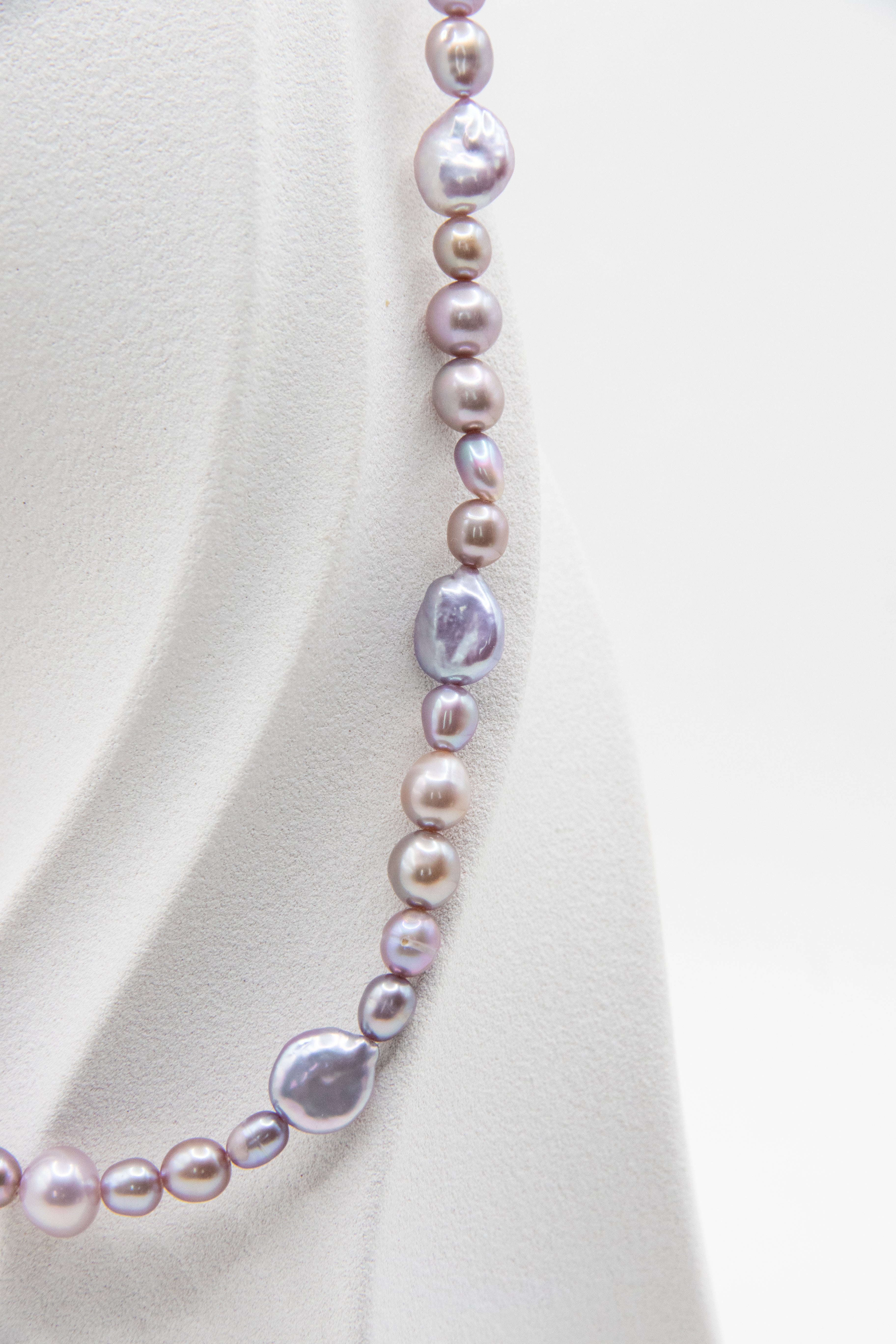 Silver-Purple Mix short necklace