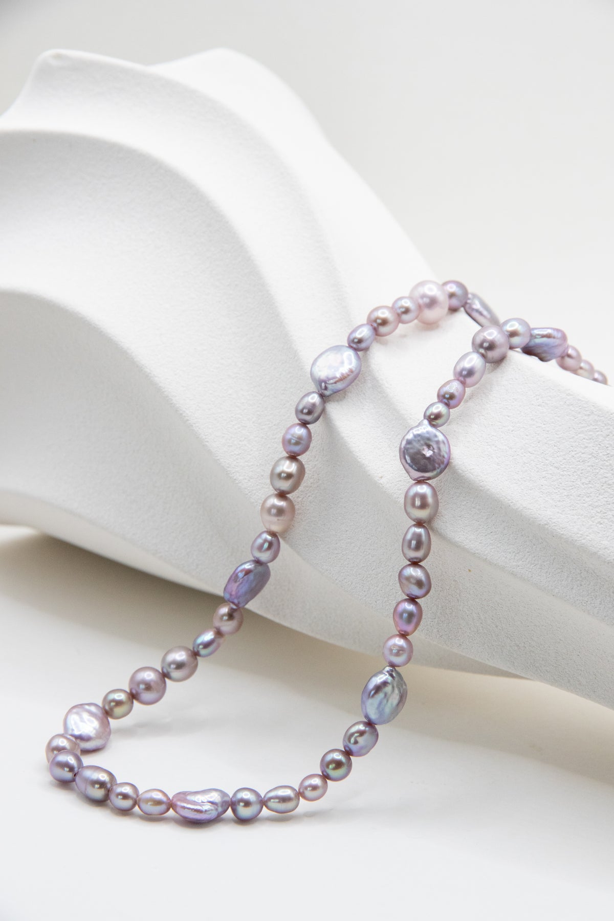 Silver-Purple Mix short necklace