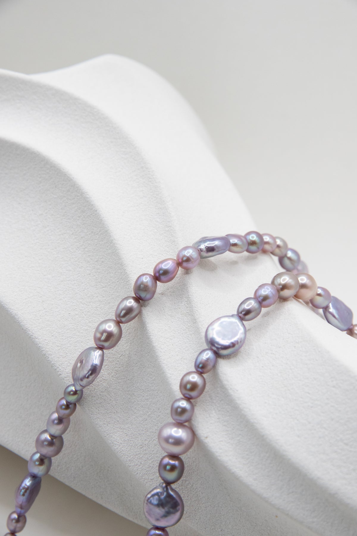 Silver-Purple Mix short necklace