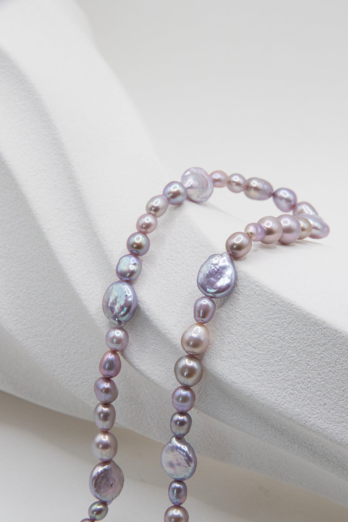 Silver-Purple Mix short necklace