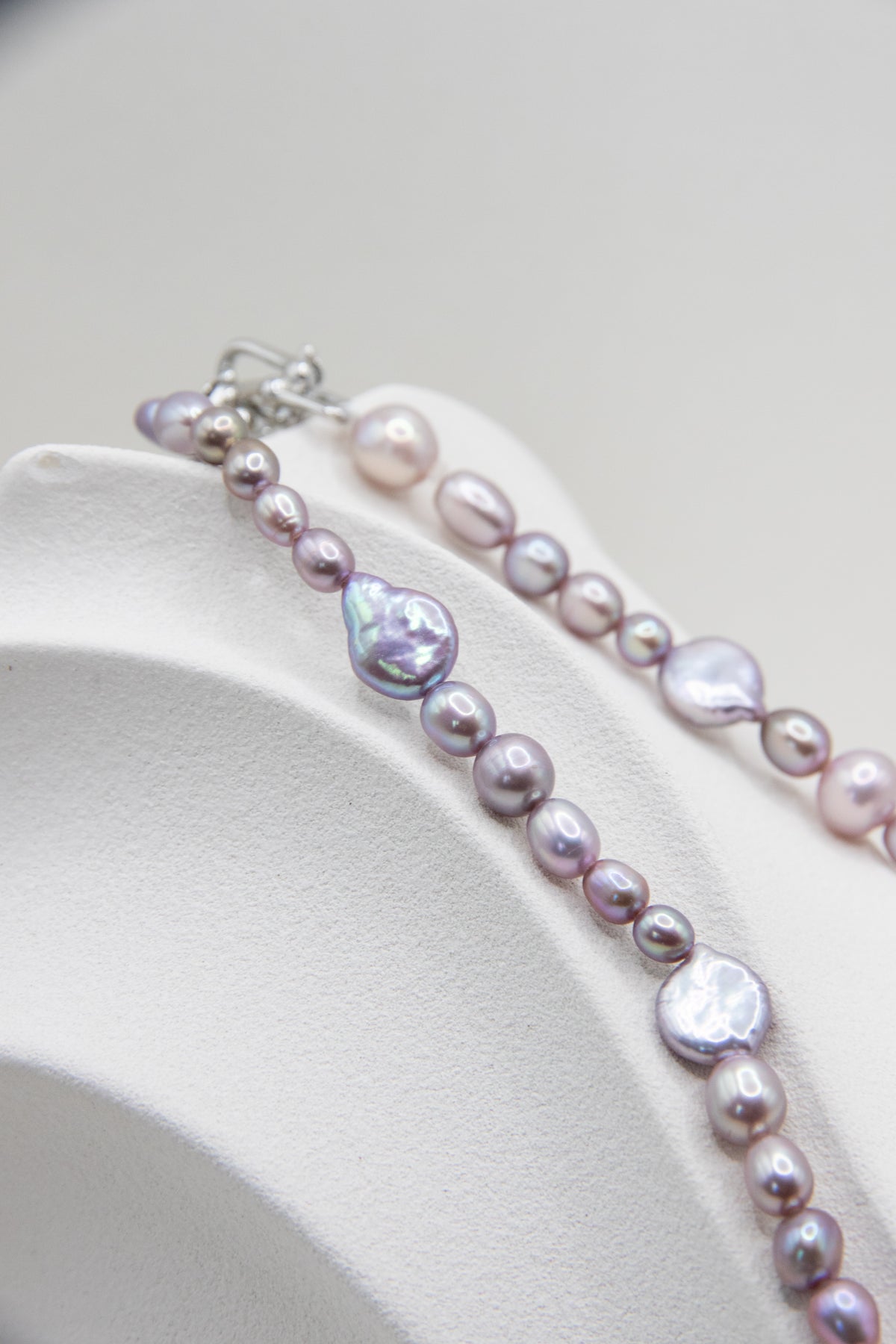 Silver-Purple Mix short necklace