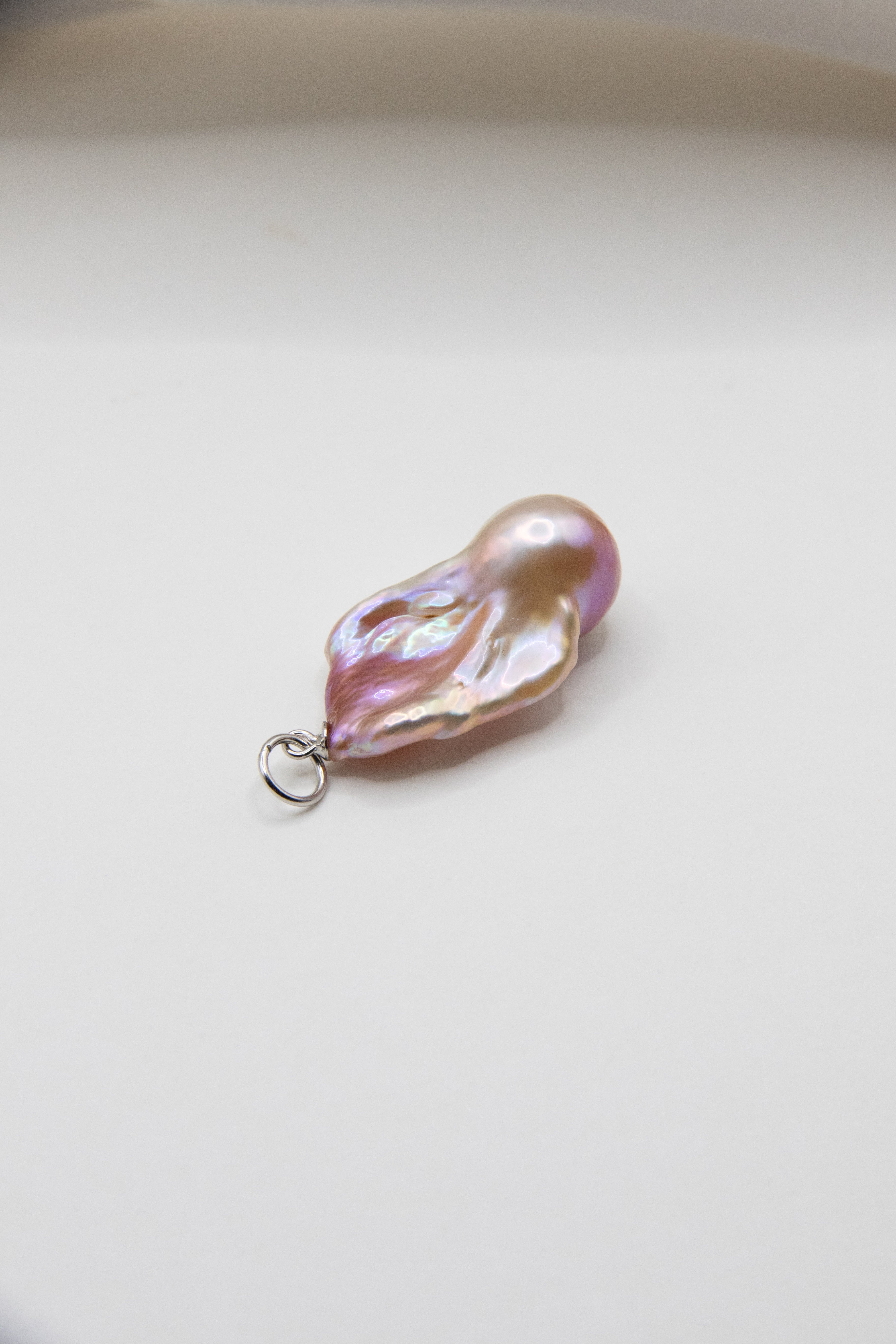 "Pink Wing" Medium Baroque Pendant