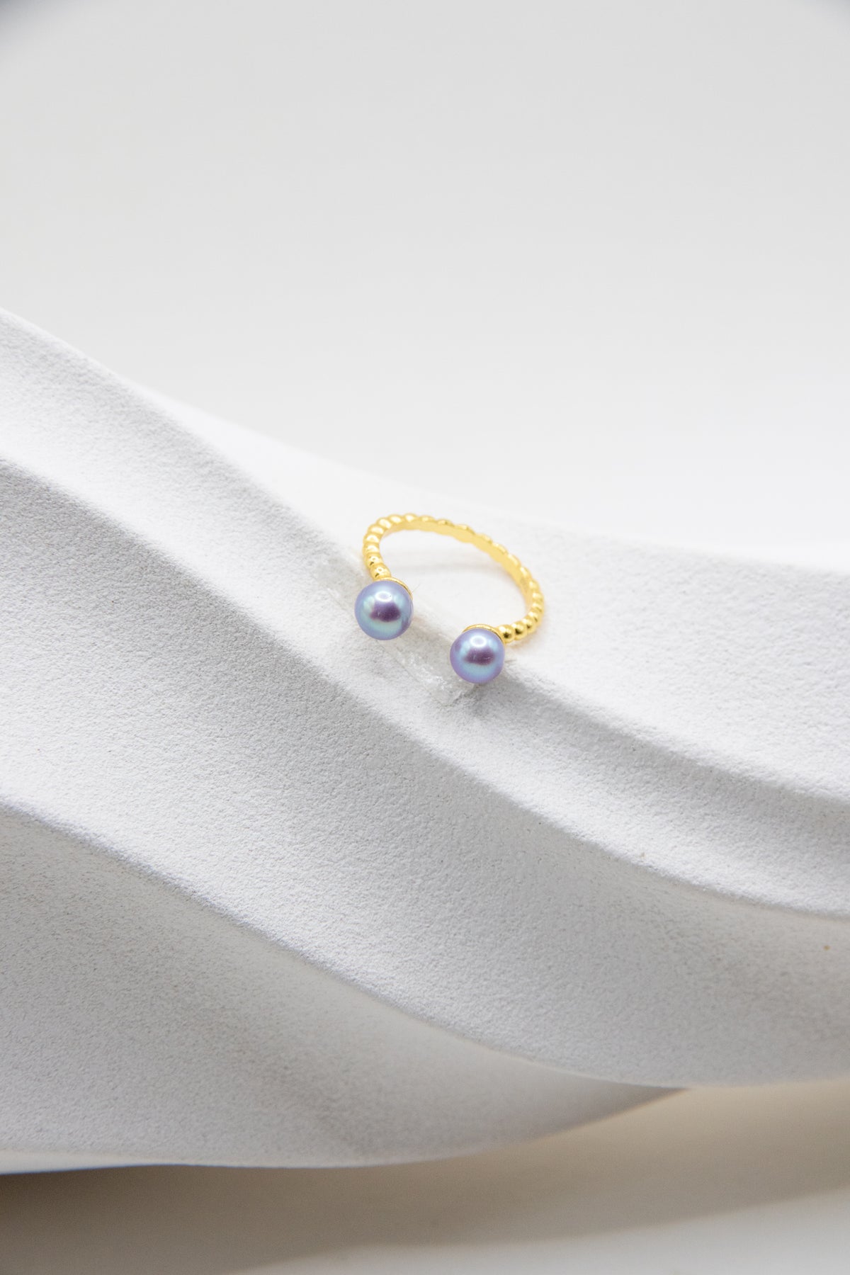 Excellent Level Rice Pearl Double Ring-Baby Sky Blue