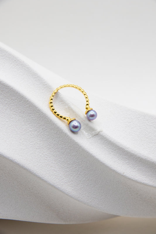 Excellent Level Rice Pearl Double Ring-Baby Sky Blue