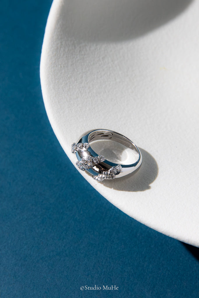 Winter Vines — Rhodium-Plated Sterling Silver Statement Ring