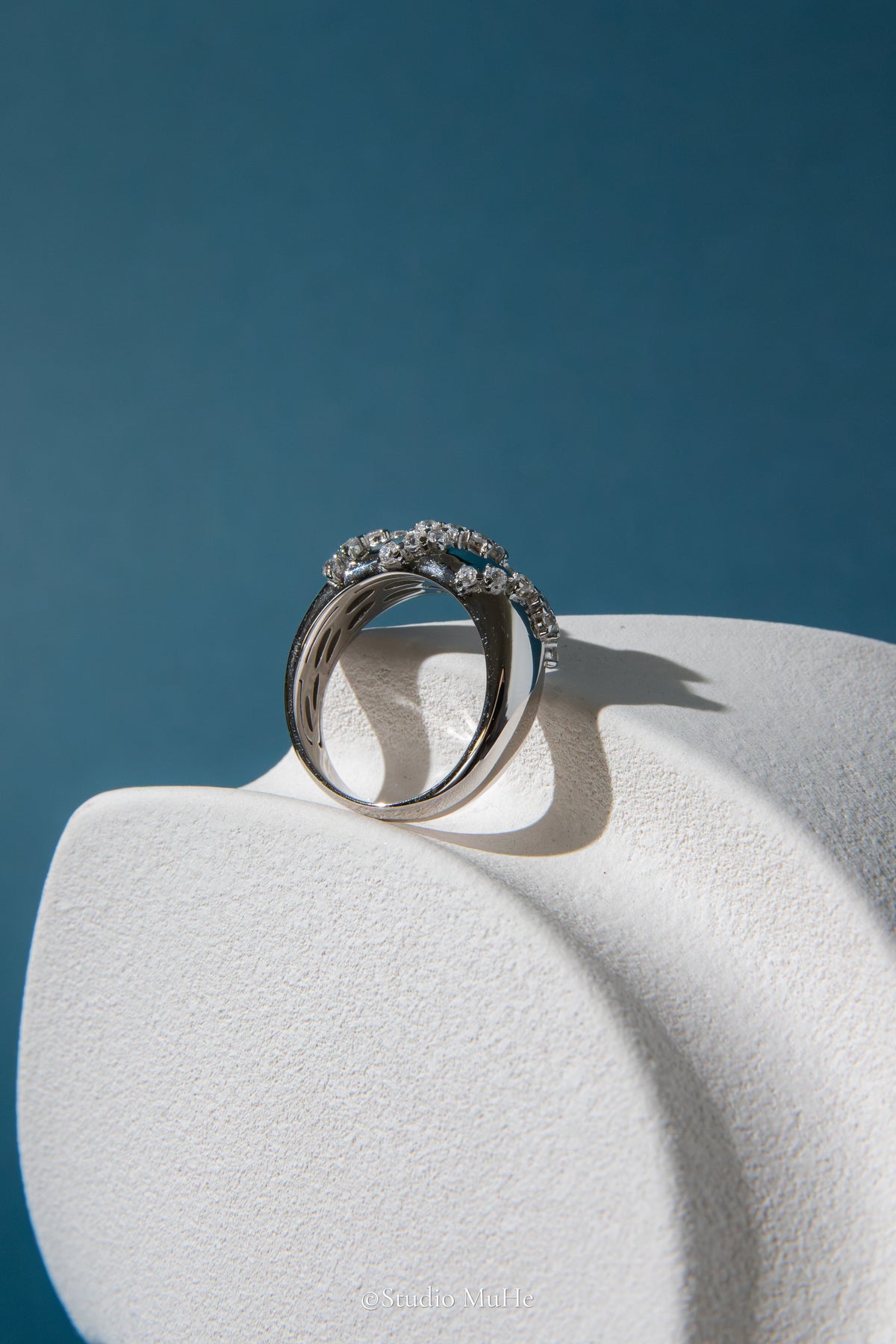 Winter Vines — Rhodium-Plated Sterling Silver Statement Ring