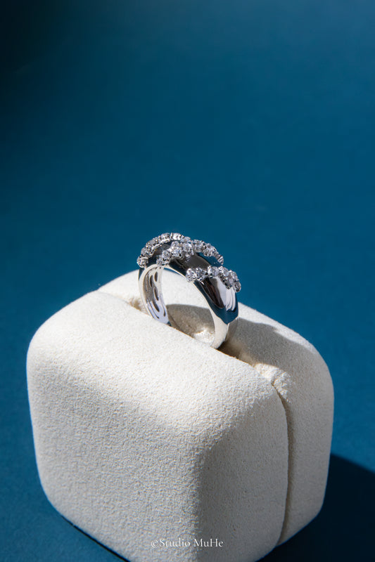 Winter Vines — Rhodium-Plated Sterling Silver Statement Ring